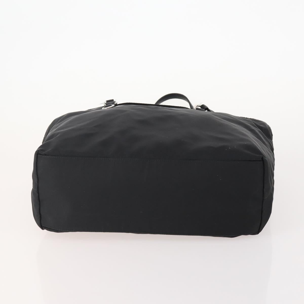 PRADA Tote Bag Nylon Leather 4 Set Black Brown Auth 155801