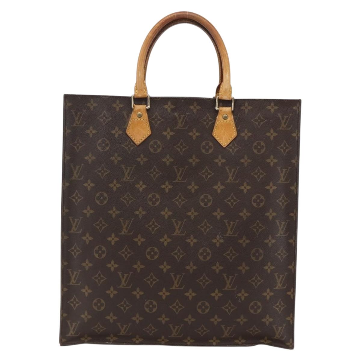 LOUIS VUITTON Monogram Sac Plat Hand Bag M51140 LV Auth 155912