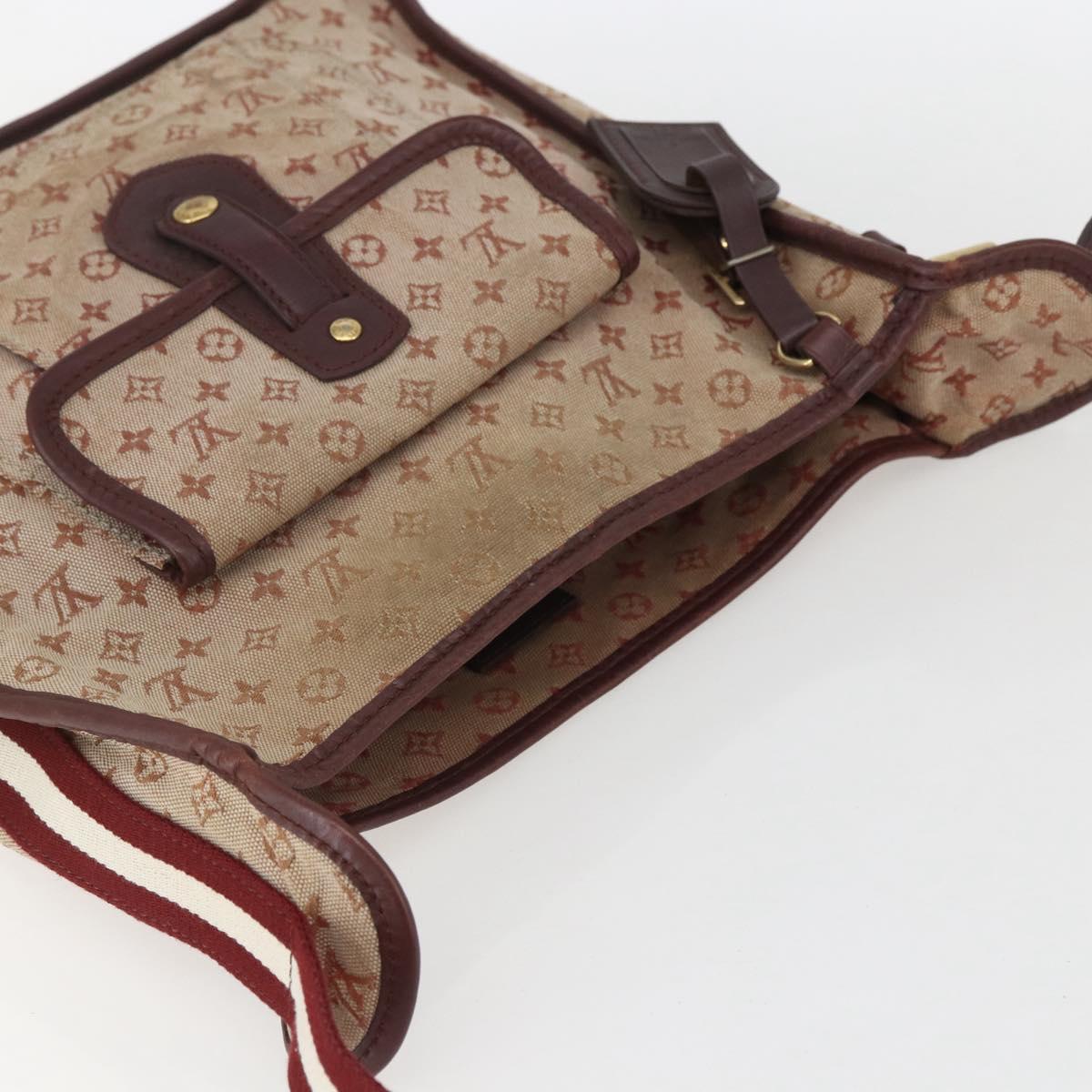 LOUIS VUITTON Monogram Mini Besace Mary Kate Shoulder Bag Red M92321 Auth 155914