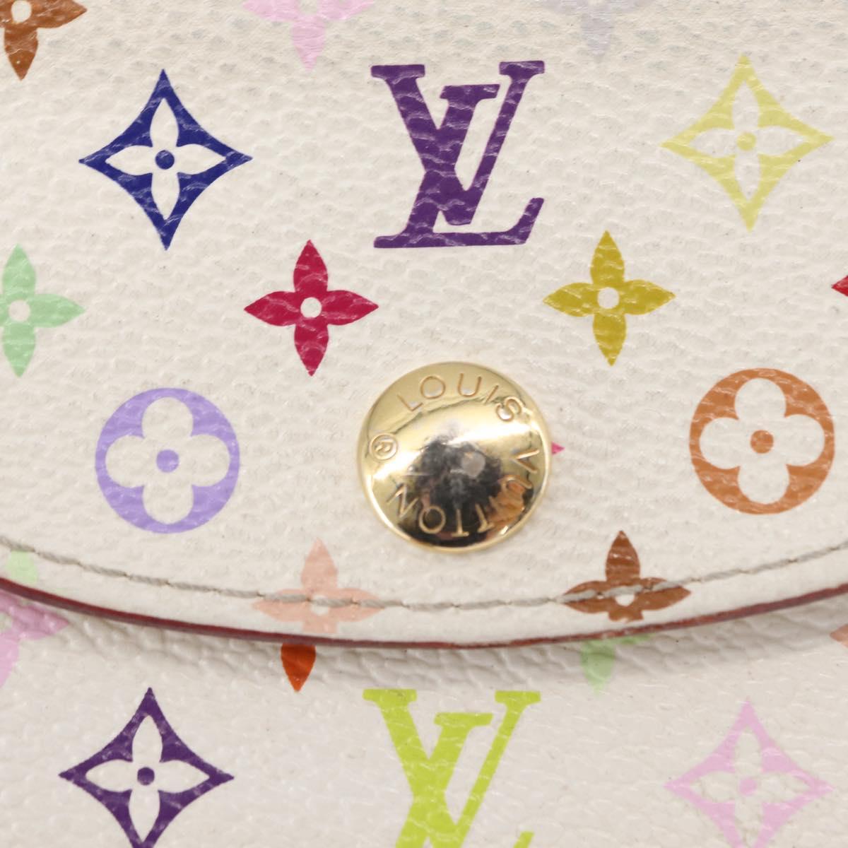 LOUIS VUITTON Multicolor Anvelop Cult De Vuitto Case White M66557 LV Auth 155925