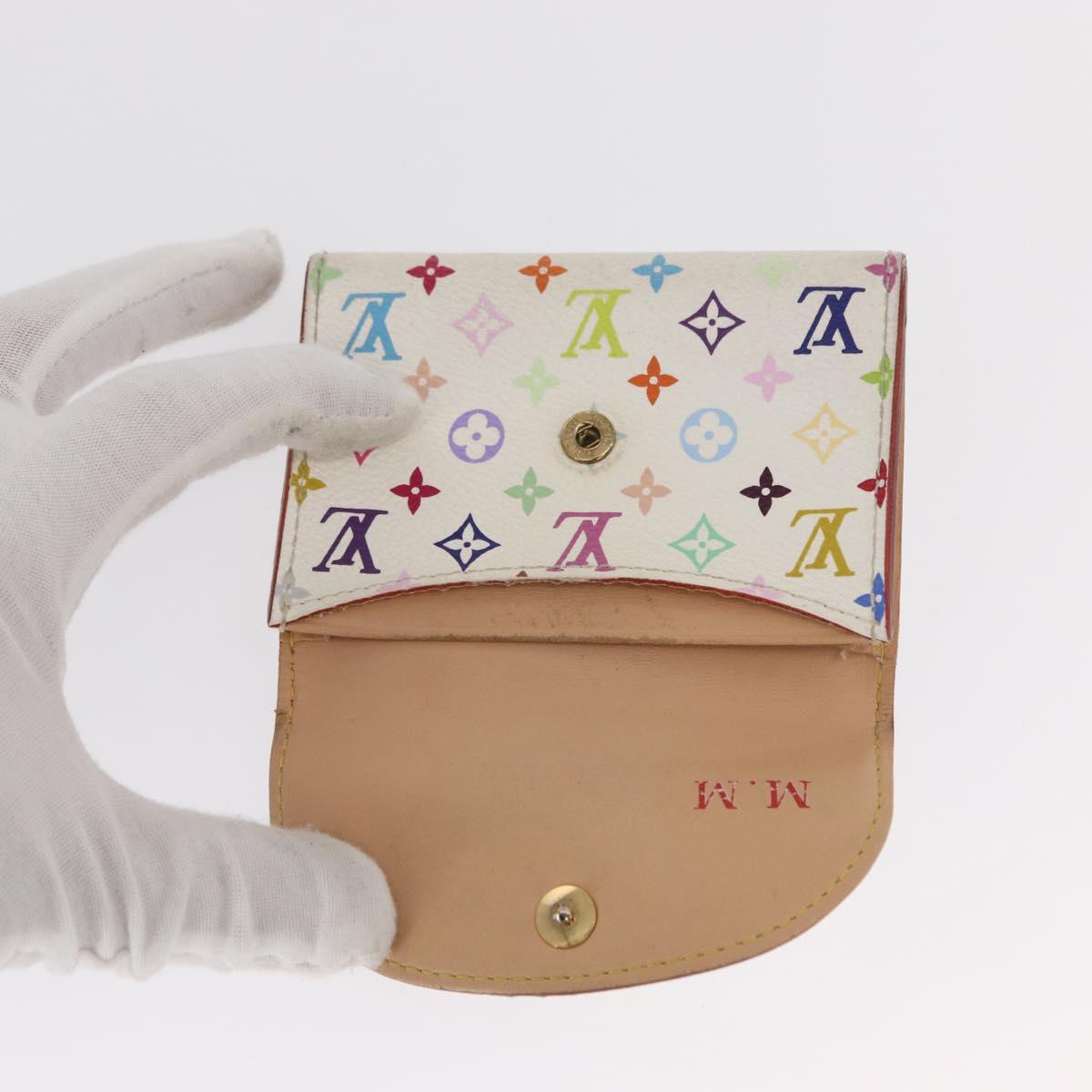 LOUIS VUITTON Multicolor Anvelop Cult De Vuitto Case White M66557 LV Auth 155925
