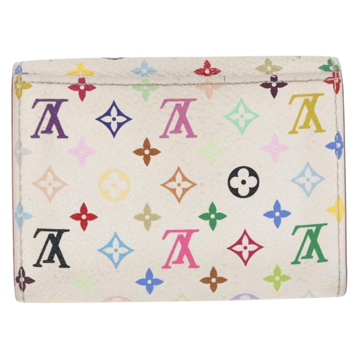 LOUIS VUITTON Multicolor Anvelop Cult De Vuitto Case White M66557 LV Auth 155925