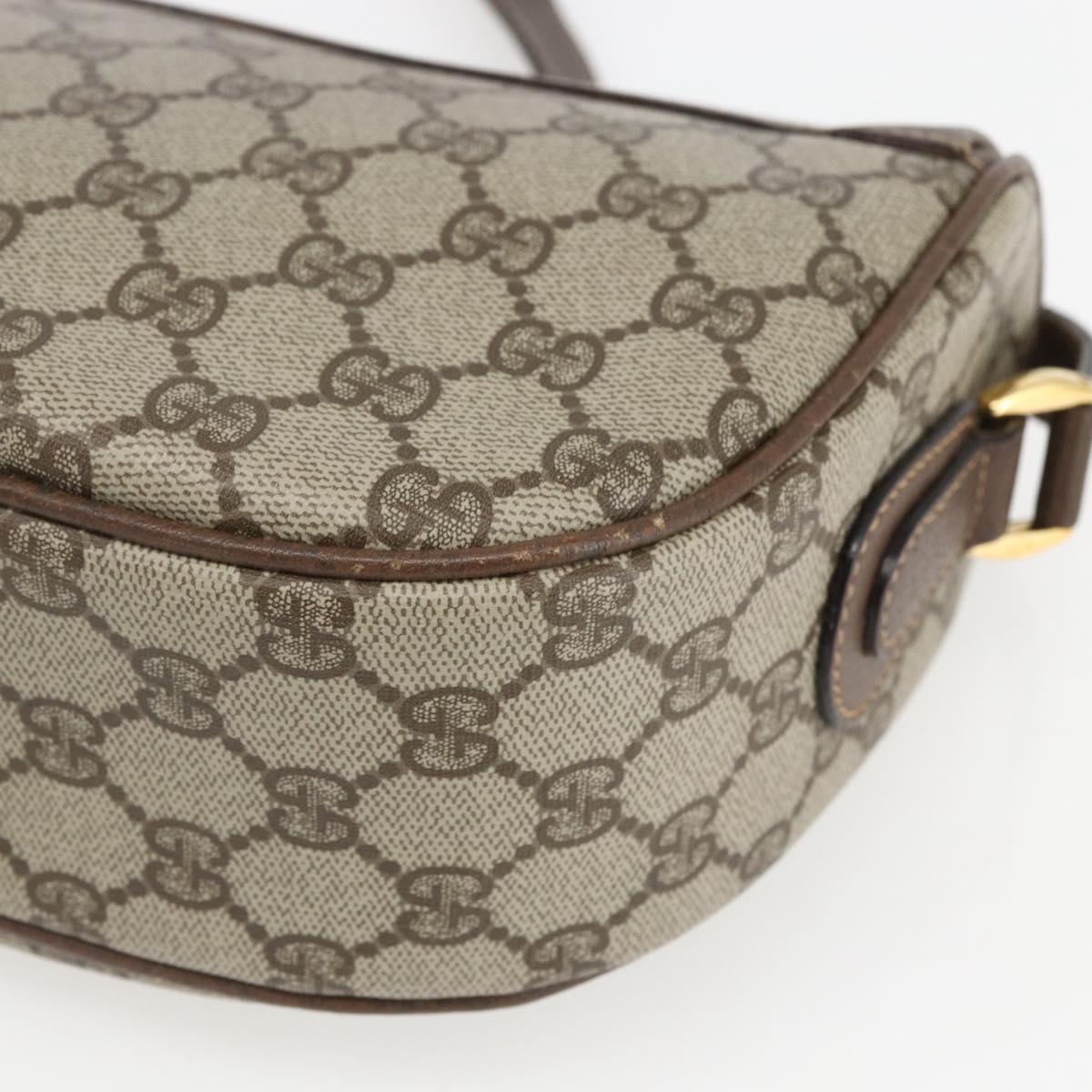 GUCCI GG Supreme Web Sherry Line Bag PVC Beige Gold 001 123 0918 Auth 155926