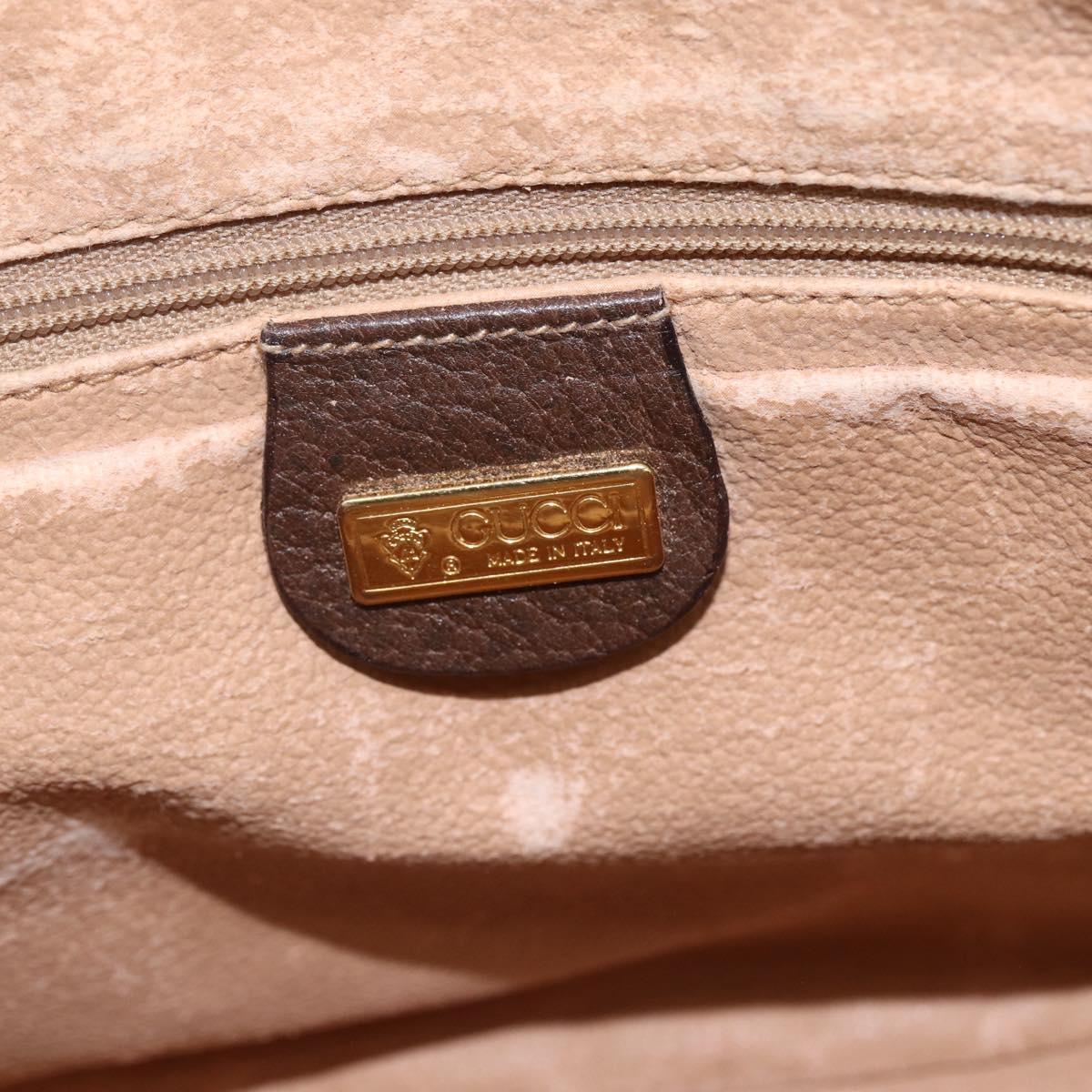 GUCCI GG Supreme Web Sherry Line Bag PVC Beige Gold 001 123 0918 Auth 155926