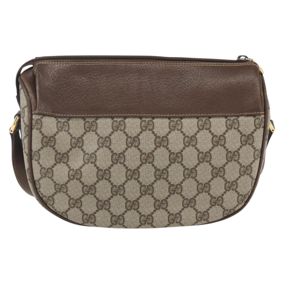 GUCCI GG Supreme Web Sherry Line Bag PVC Beige Gold 001 123 0918 Auth 155926