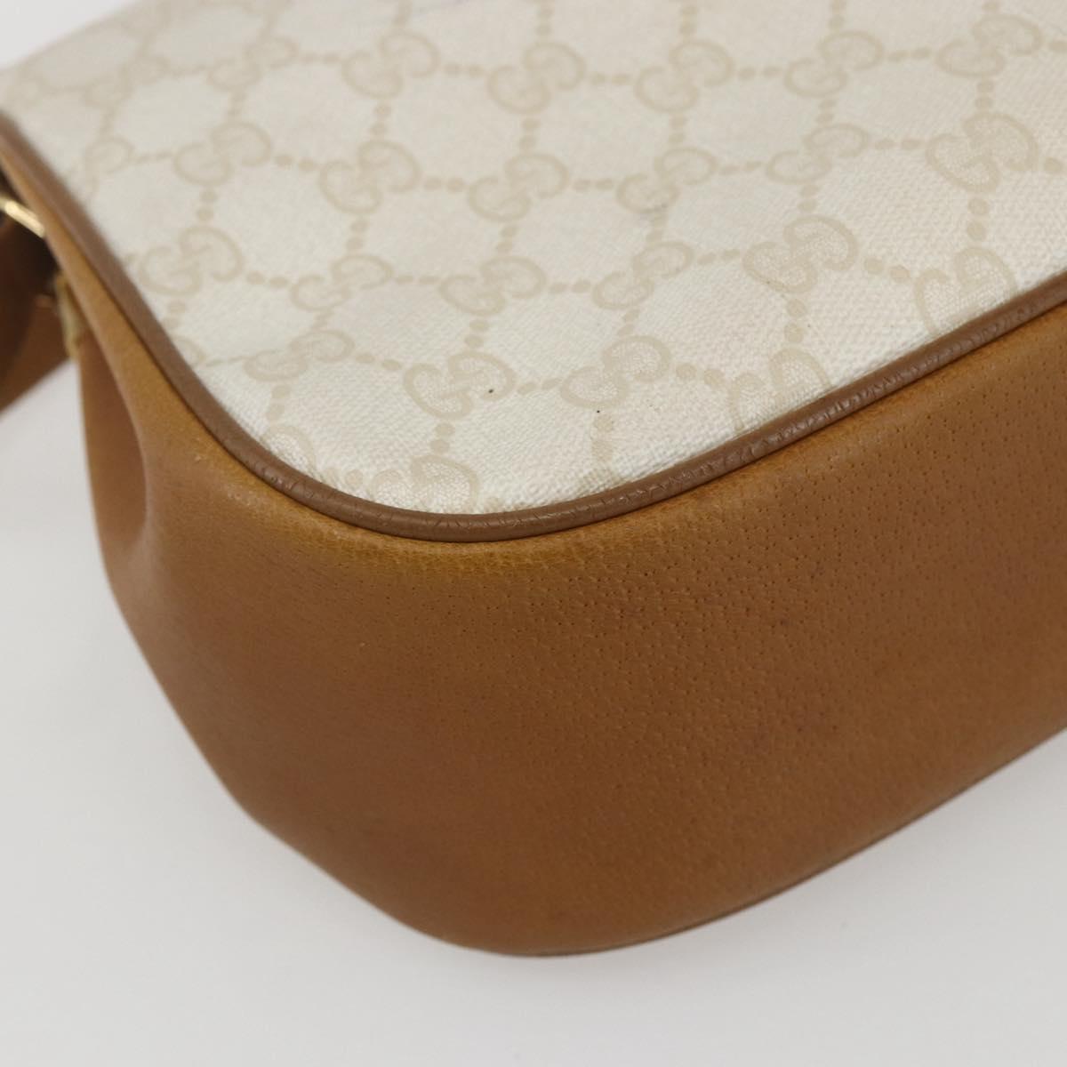 GUCCI GG Supreme Shoulder Bag PVC Beige Gold 116 02 076 Auth 155927