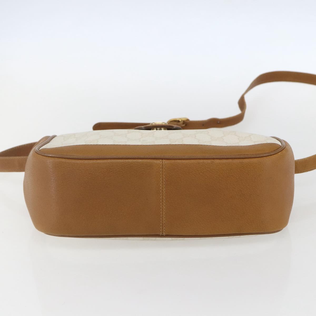 GUCCI GG Supreme Shoulder Bag PVC Beige Gold 116 02 076 Auth 155927