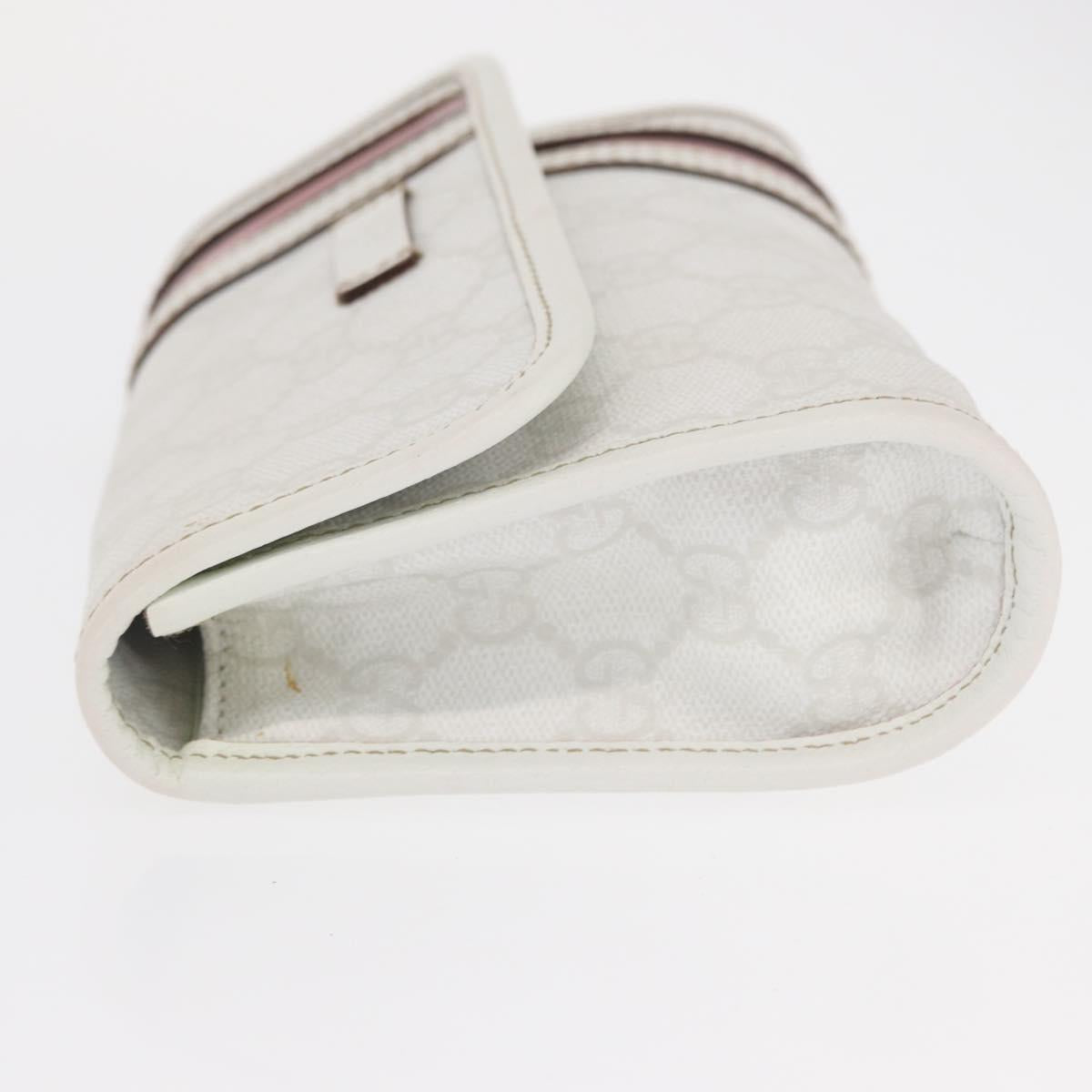 GUCCI GG Supreme Sherry Line Waist Bag PVC White Gold 152597 Auth 155928