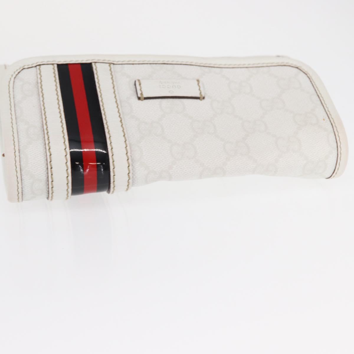 GUCCI GG Supreme Sherry Line Waist Bag PVC White Gold 152597 Auth 155928