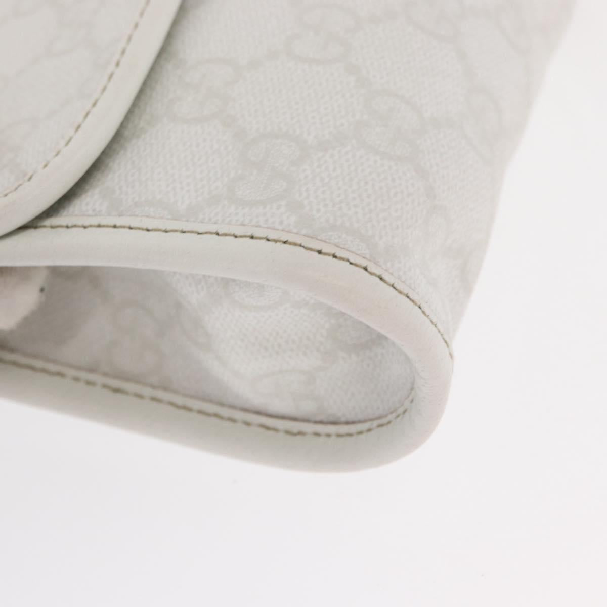 GUCCI GG Supreme Sherry Line Waist Bag PVC White Gold 152597 Auth 155928