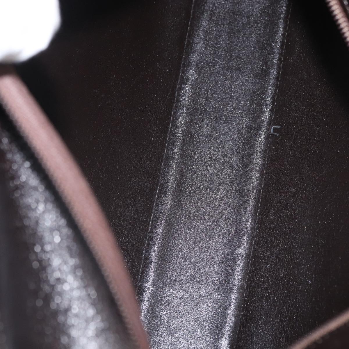 Christian Dior Trotter Canvas Shoulder Bag Brown Gold Auth 155930