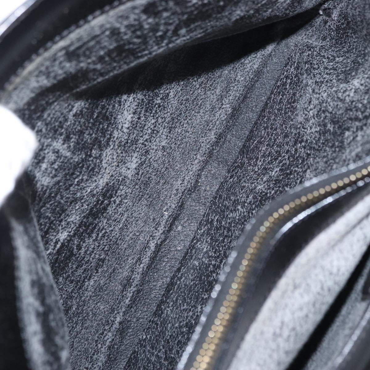 CELINE Macadam Canvas Tote Bag PVC Leather Black Gold Auth 155936