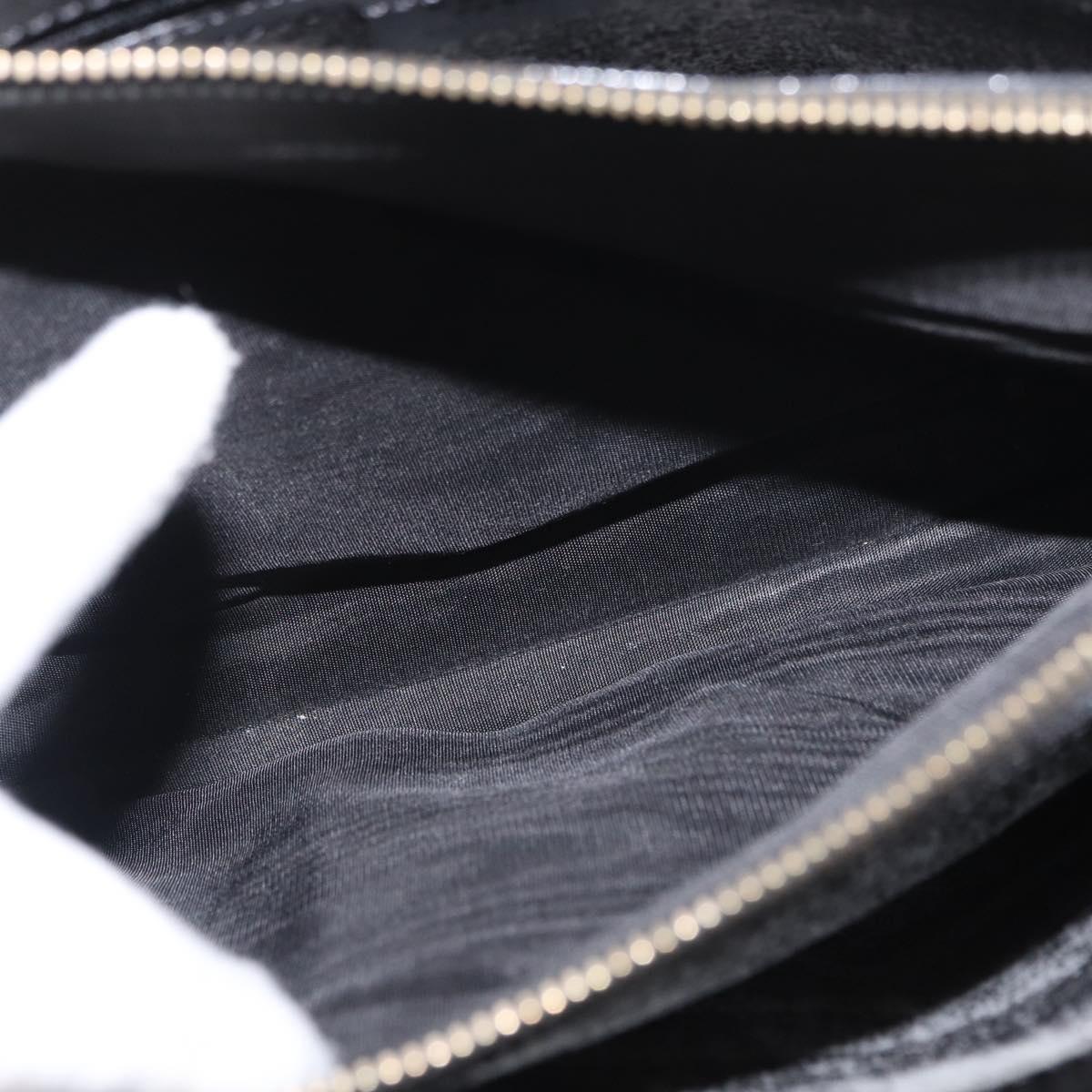 CELINE Macadam Canvas Tote Bag PVC Leather Black Gold Auth 155936