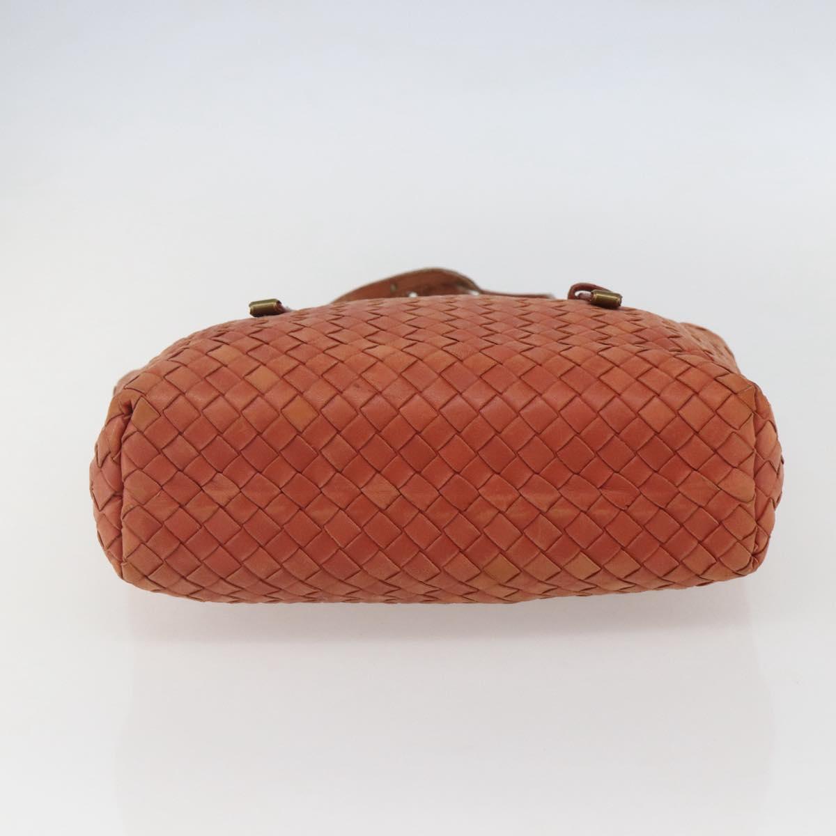 BOTTEGA VENETA INTRECCIATO Tote Bag Leather Orange Gold Auth 155938