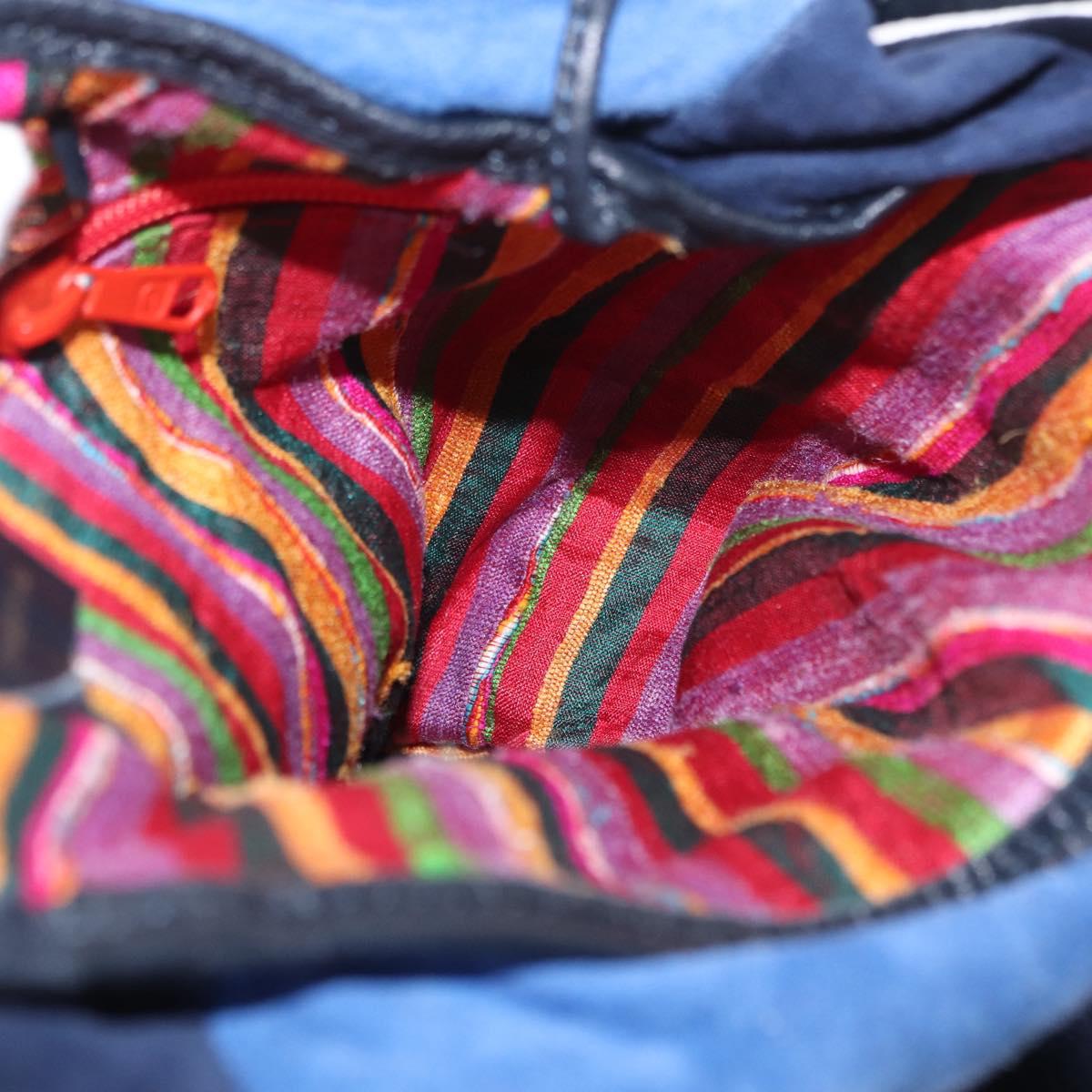 LOEWE Shoulder Bag Suede Leather Blue Auth 155939