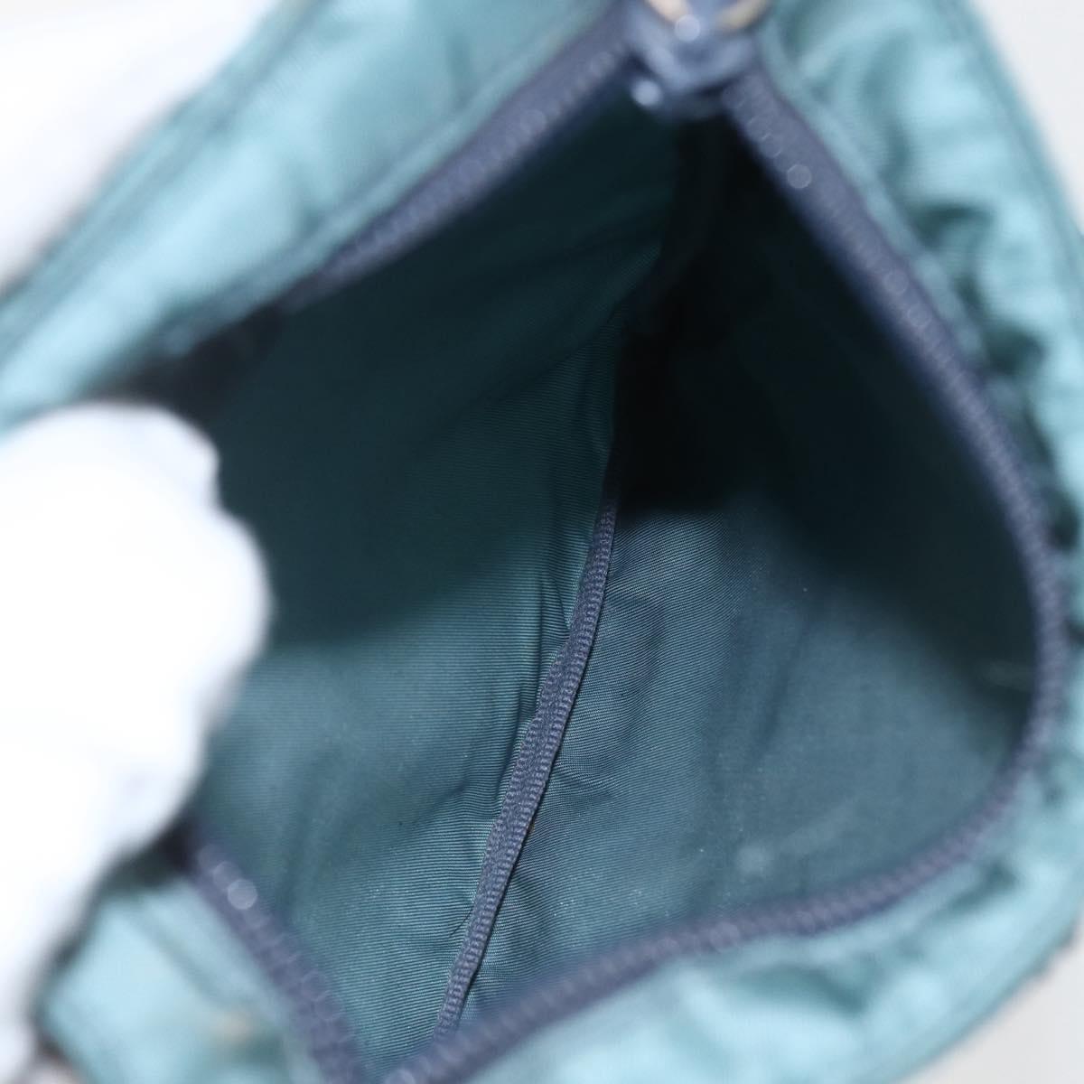 PRADA Shoulder Bag Nylon Blue Silver Auth 155943