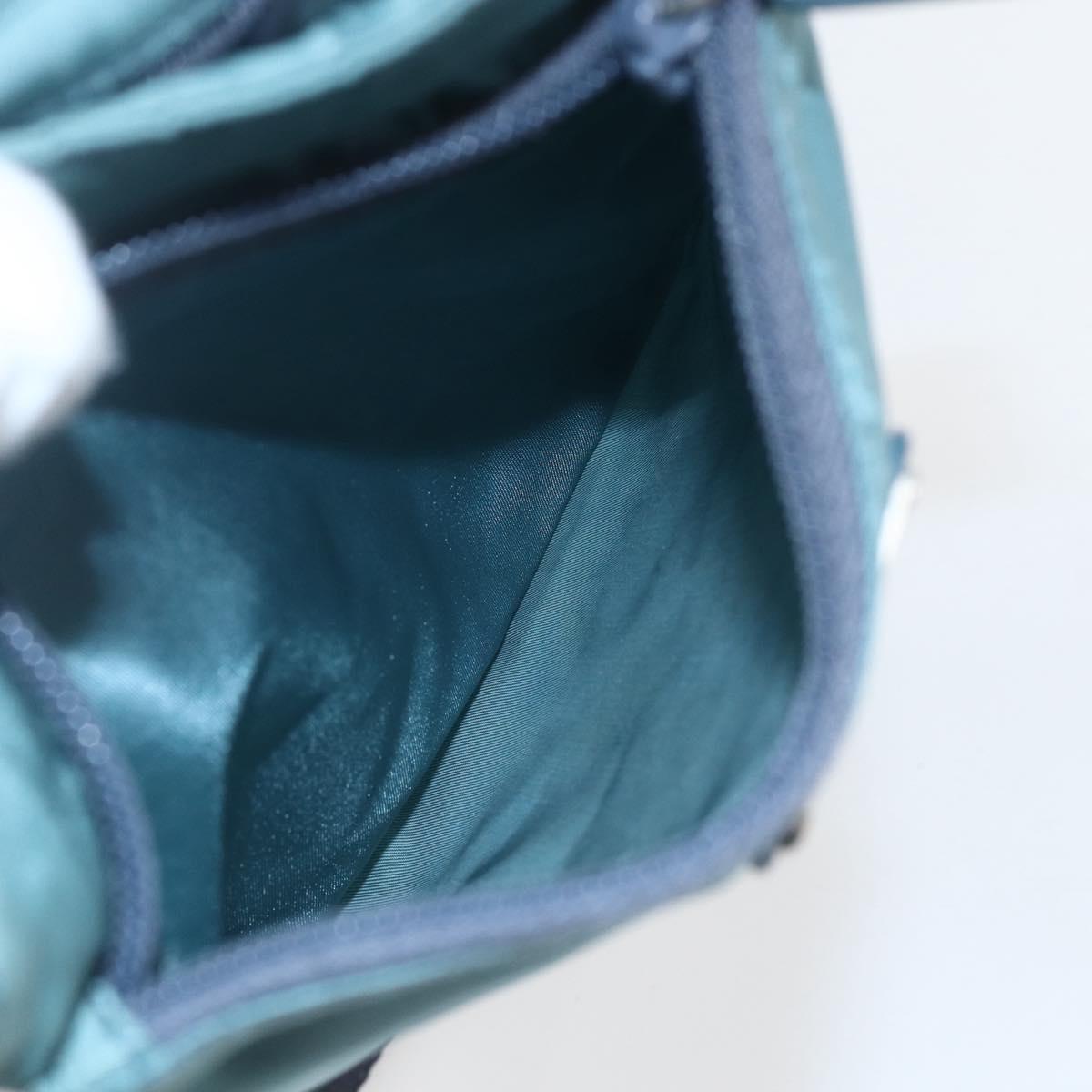 PRADA Shoulder Bag Nylon Blue Silver Auth 155943