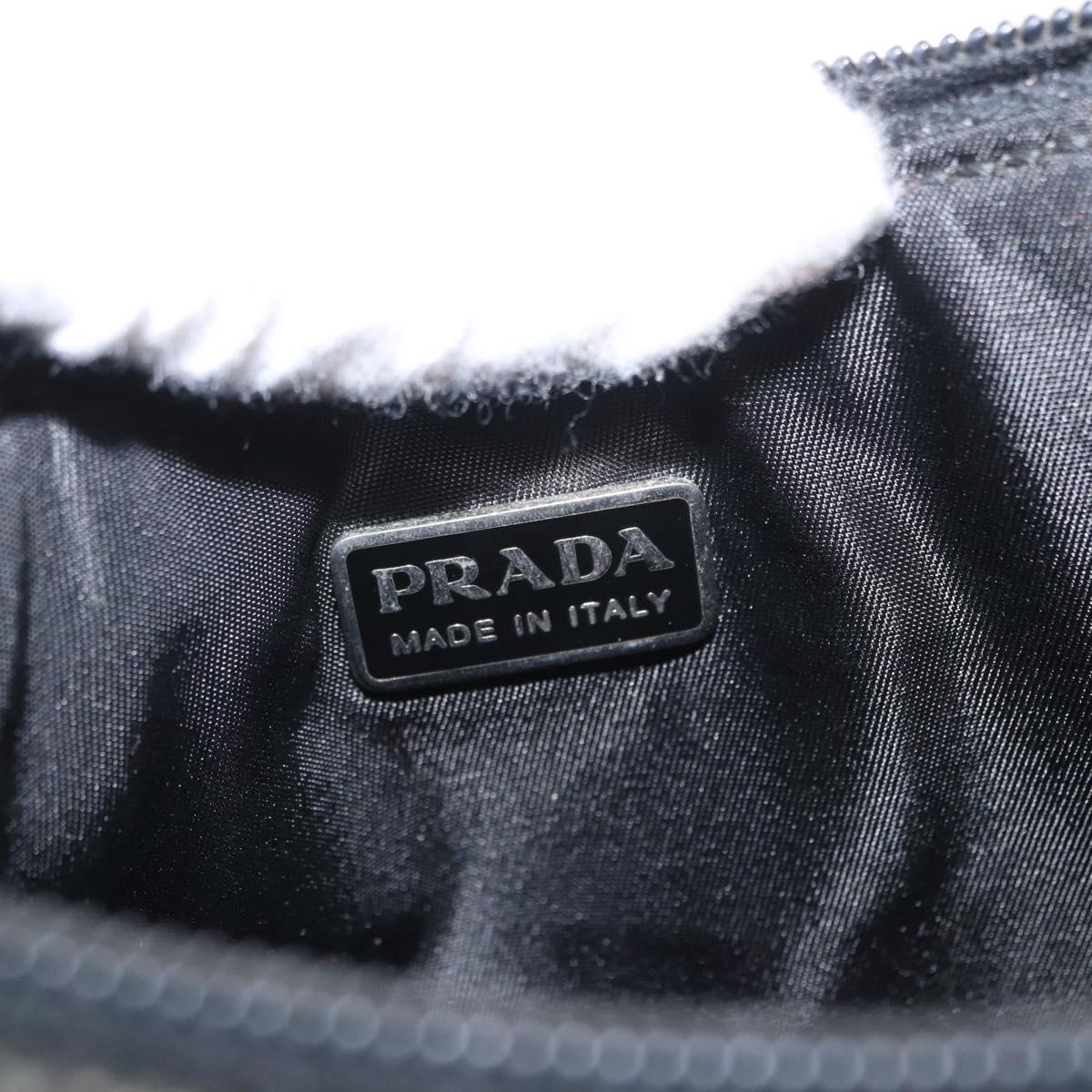 PRADA Sports Hand Bag Wool Gray Silver Auth 155944