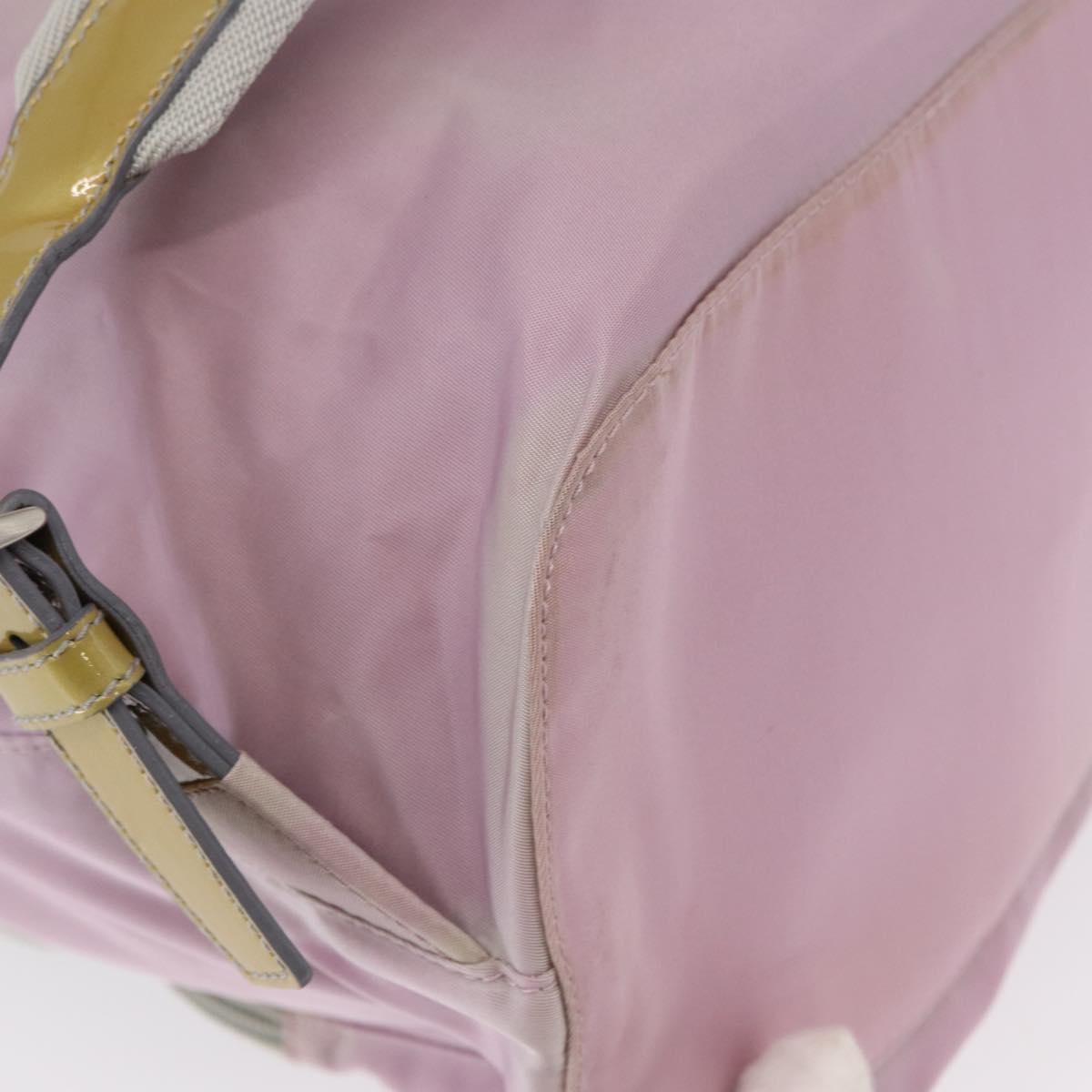 PRADA Backpack Nylon Pink Silver Auth 155946