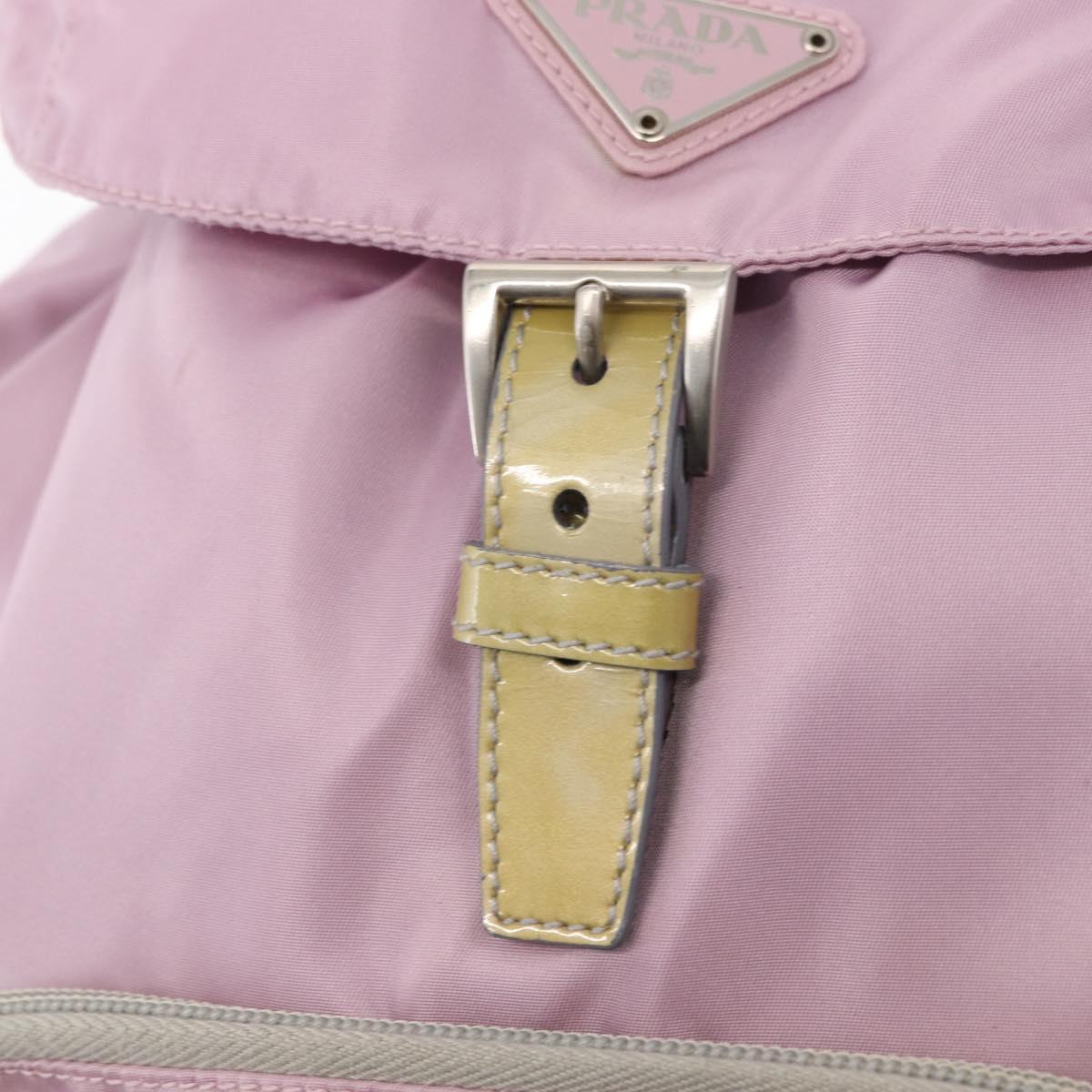 PRADA Backpack Nylon Pink Silver Auth 155946