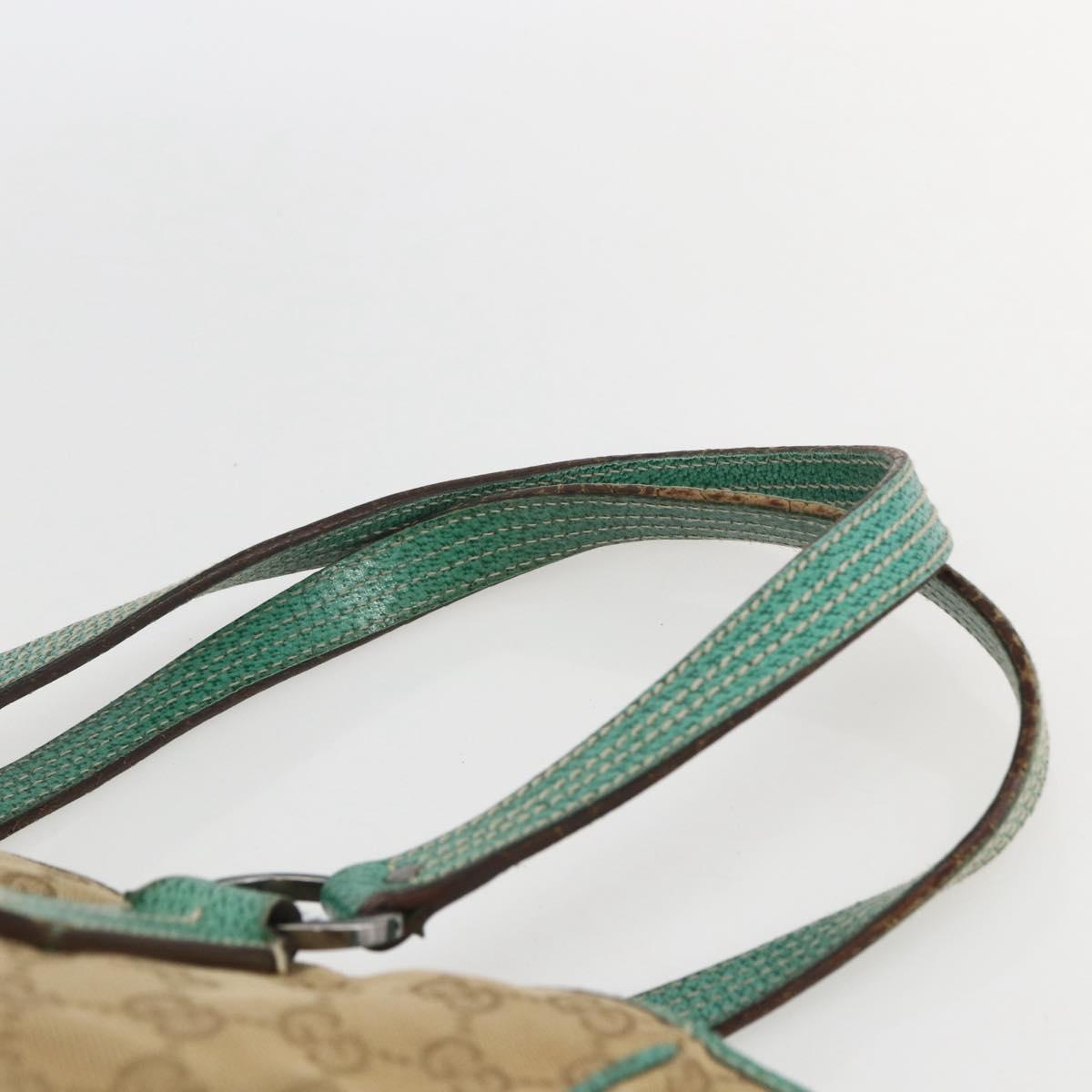 GUCCI GG Canvas Tote Bag Beige Silver 113017 Auth 155950