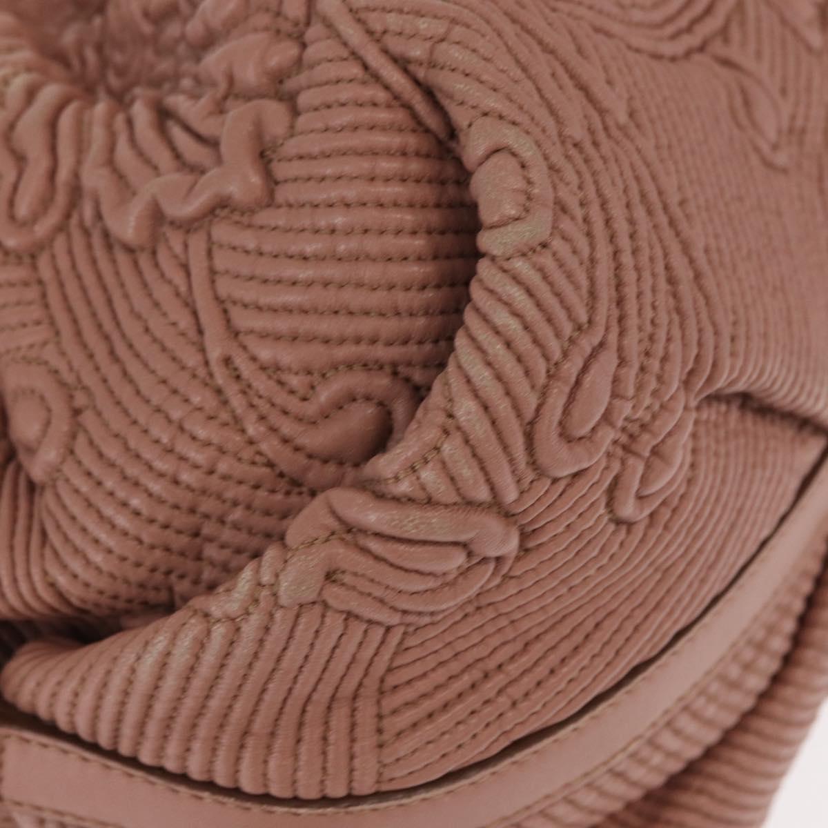 BVLGARI Chandra Shoulder Bag Leather Pink Gold Auth 155952