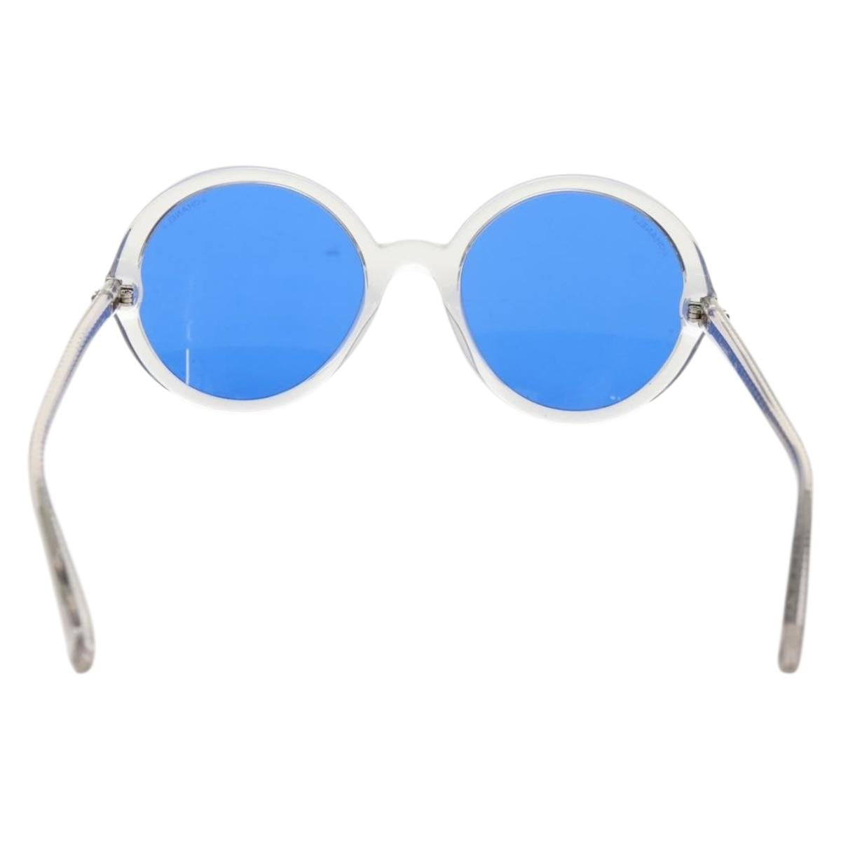 CHANEL Sunglasses plastic Blue CC Auth 155953M