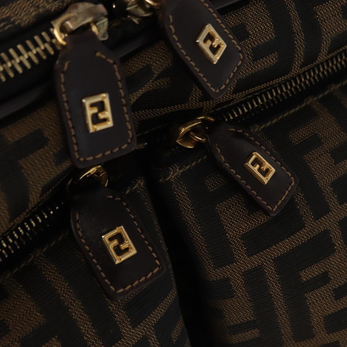 FENDI Carry Case Zucca Canvas Trunk Black Brown Auth 155959SAV