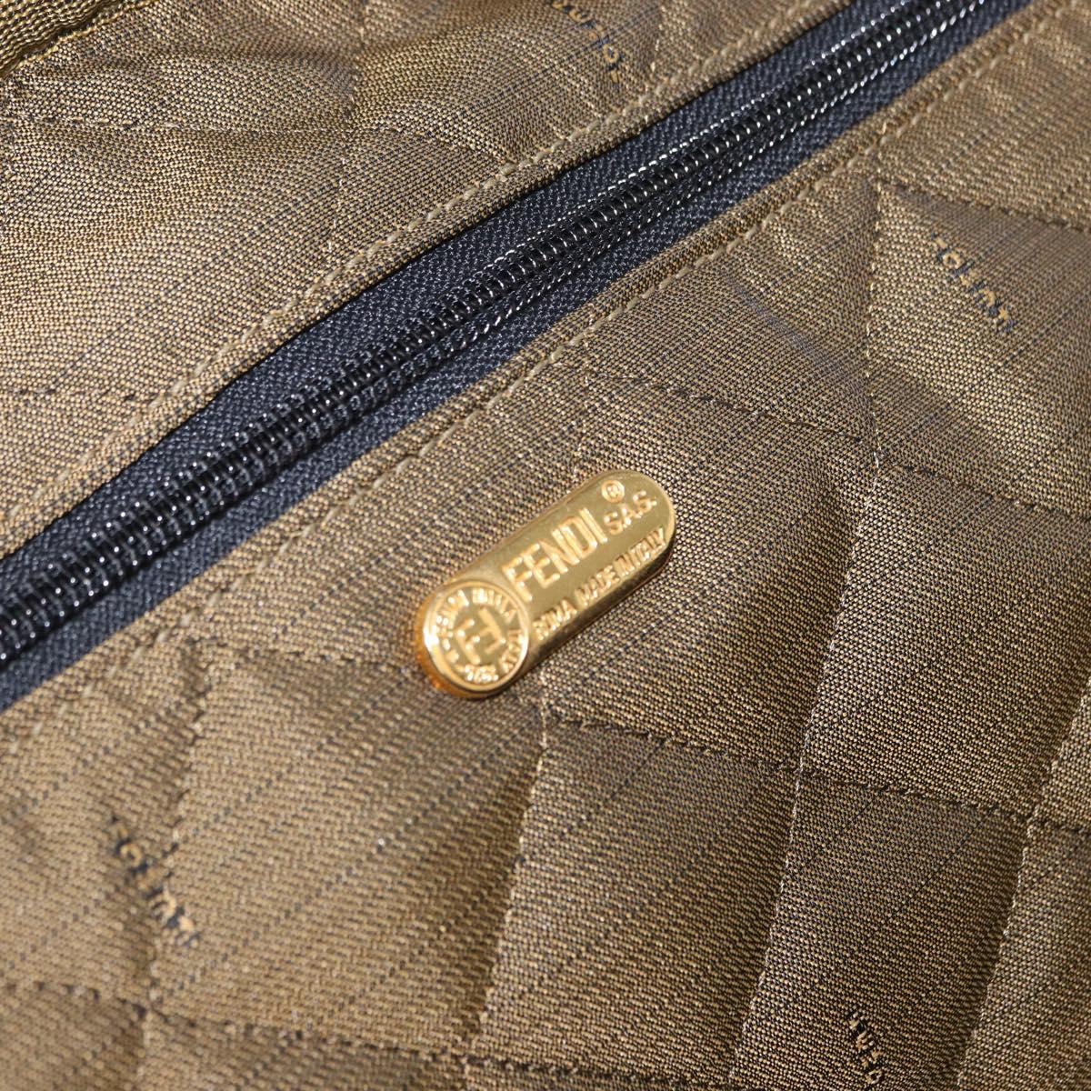 FENDI Carry Case Zucca Canvas Trunk Black Brown Auth 155959SAV