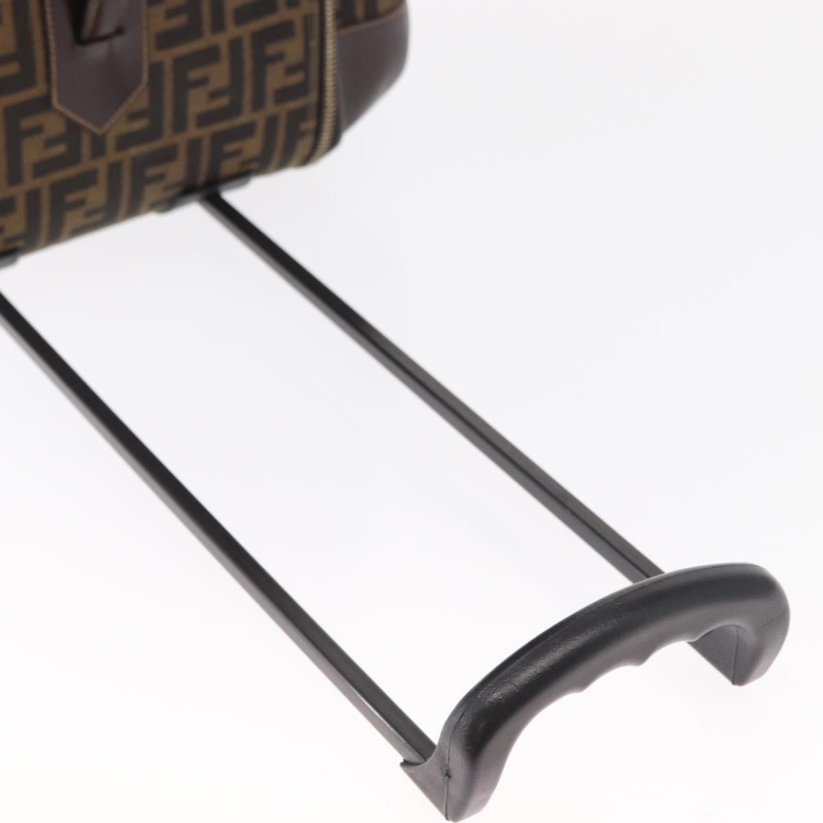 FENDI Carry Case Zucca Canvas Trunk Black Brown Auth 155959SAV