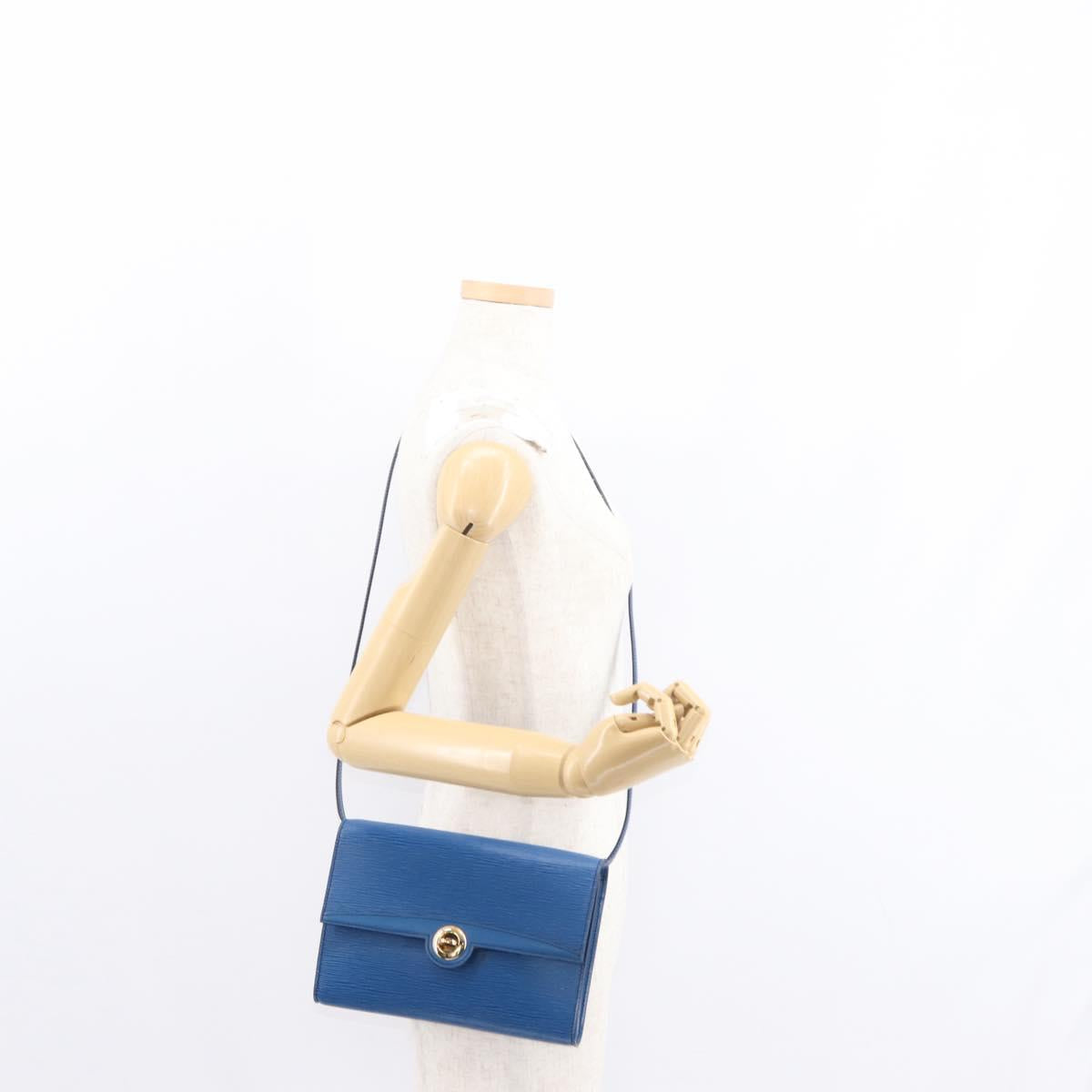 LOUIS VUITTON Epi Pochette Arche Shoulder Bag Blue M52575 LV Auth 155971