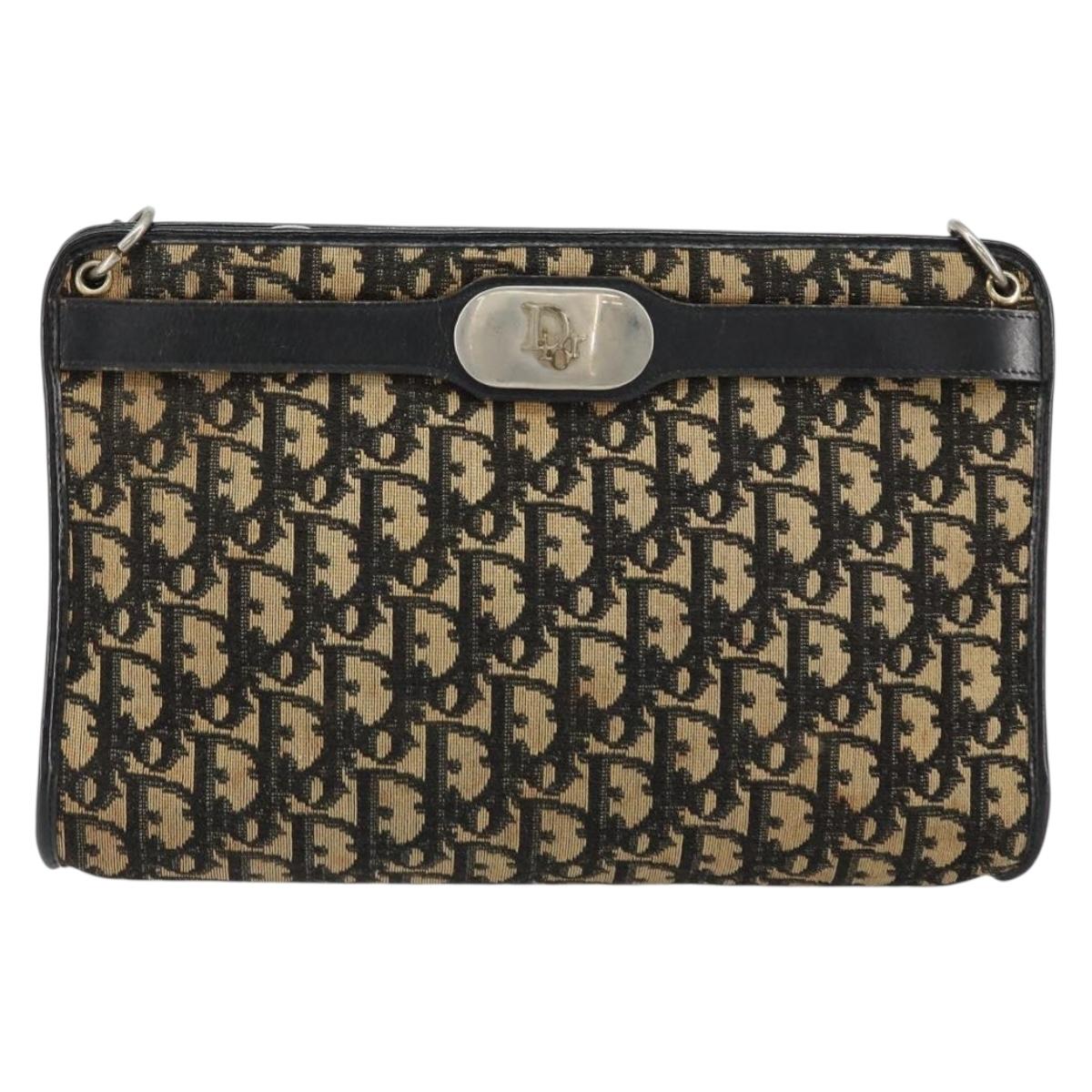 Christian Dior Trotter Canvas Shoulder Bag Navy Auth 156000