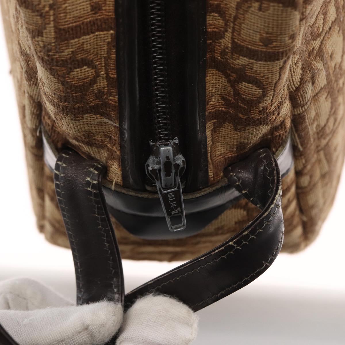 Christian Dior Trotter Canvas Shoulder Bag Brown Auth 156003