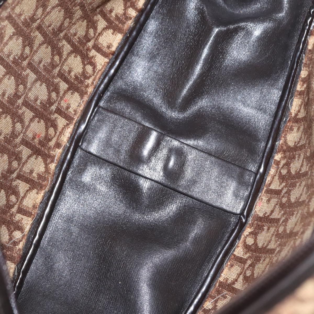 Christian Dior Trotter Canvas Shoulder Bag Brown Auth 156003