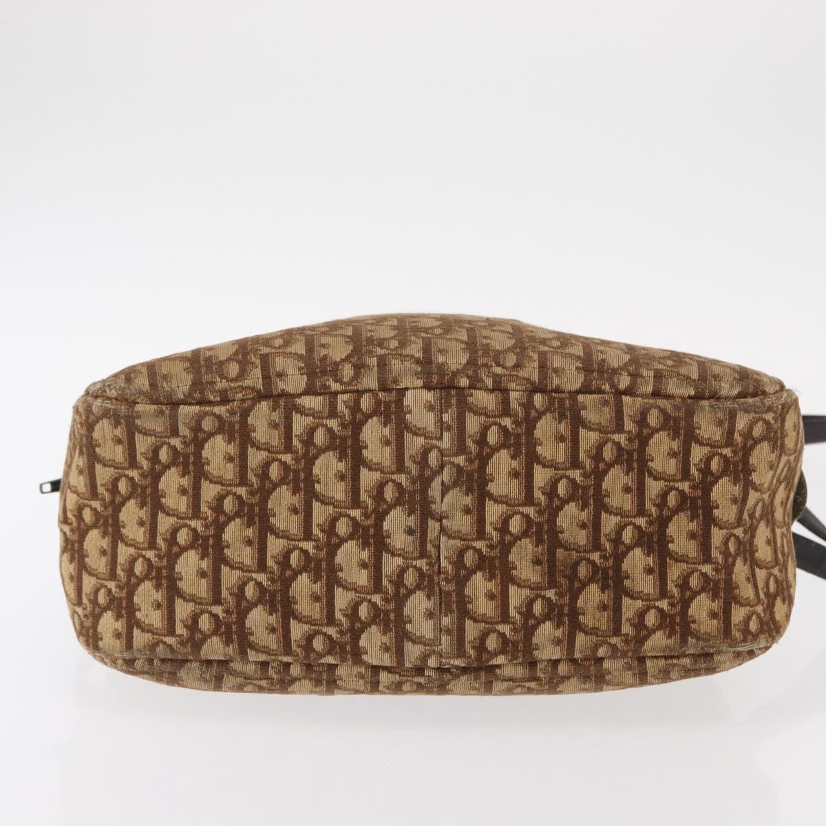 Christian Dior Trotter Canvas Shoulder Bag Brown Auth 156003
