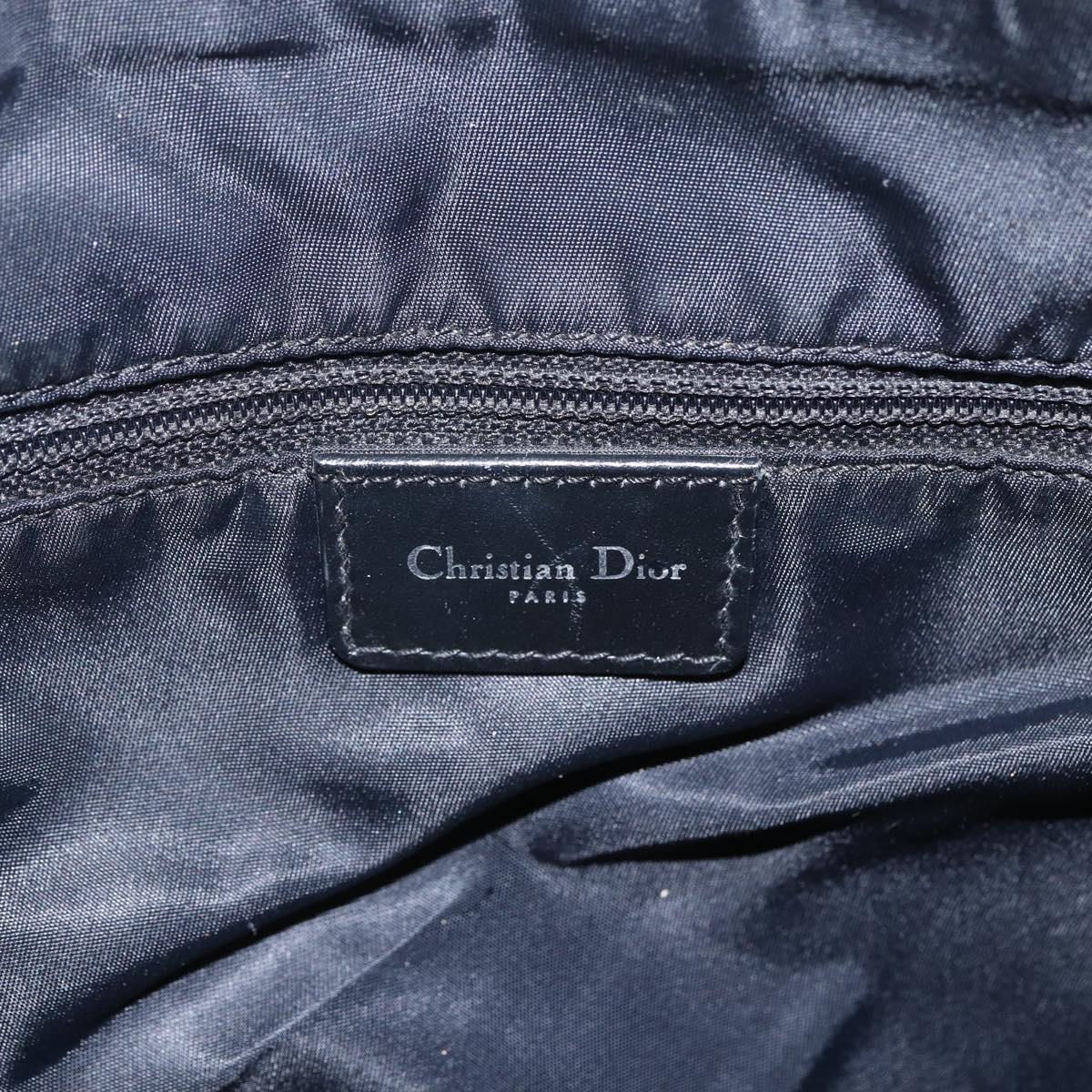 Christian Dior Trotter Canvas Shoulder Bag Black Silver Auth 156004