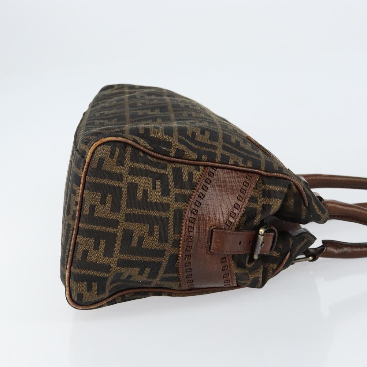 FENDI Zucca Canvas Etnico Hand Bag Black Brown Auth 156008