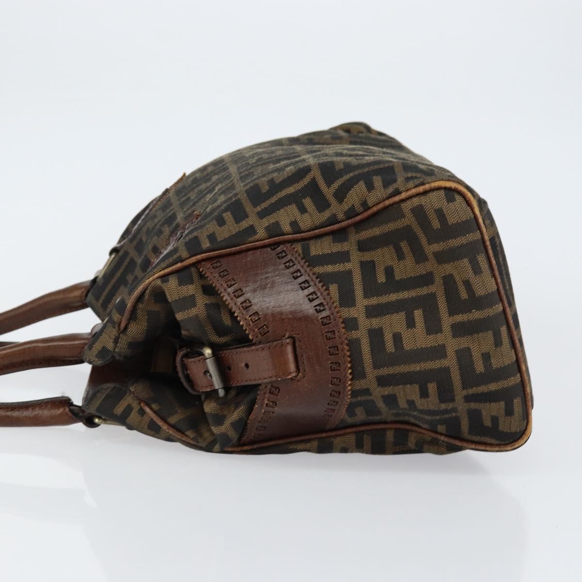 FENDI Zucca Canvas Etnico Hand Bag Black Brown Auth 156008
