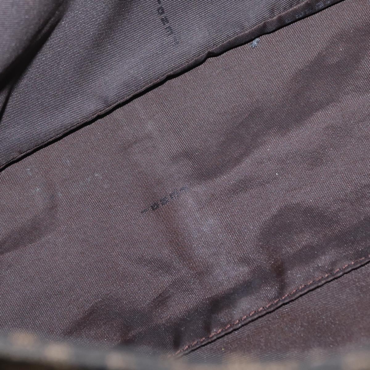 FENDI Zucca Canvas Mamma Baguette Shoulder Bag Black Brown Auth 156010