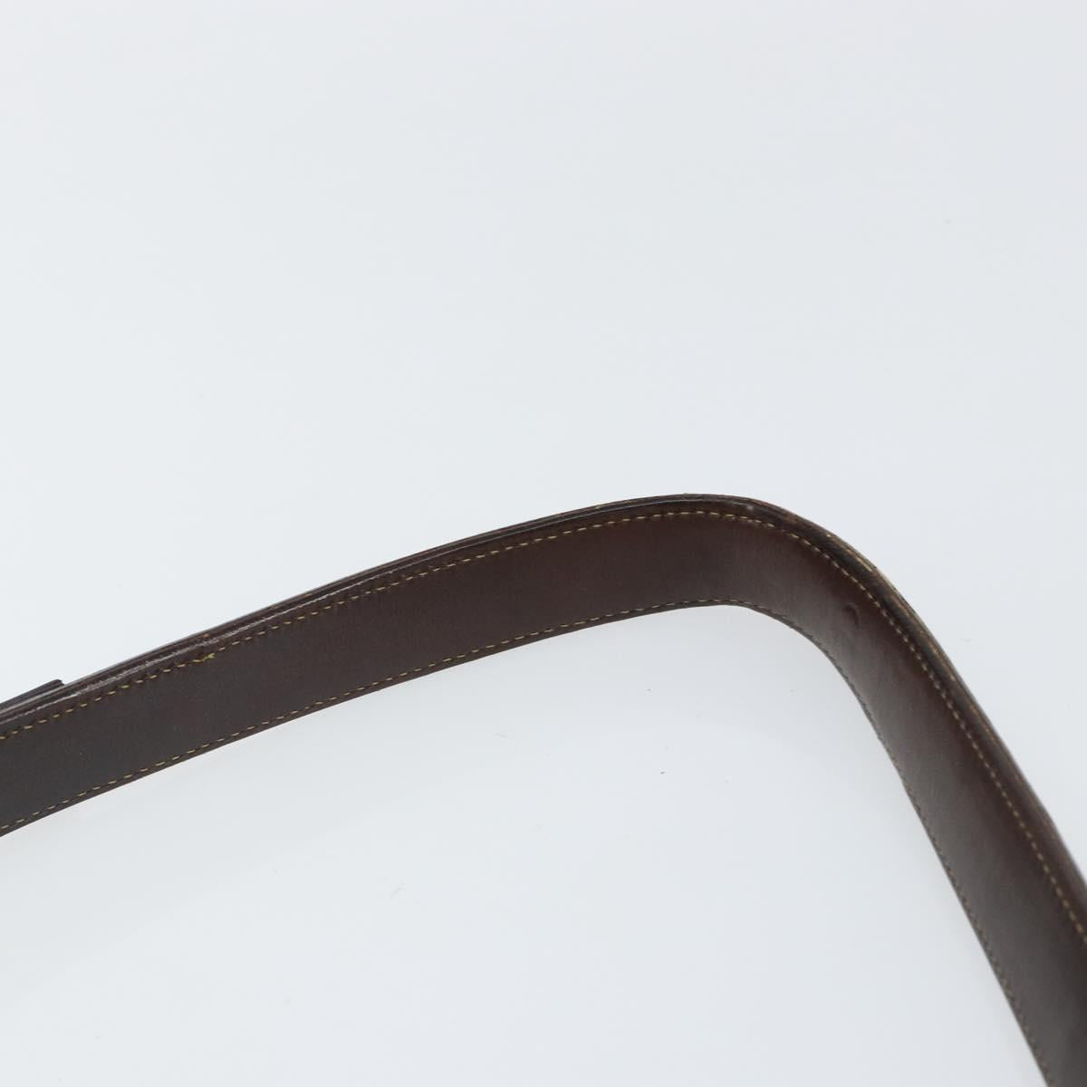 FENDI Zucca Canvas Shoulder Bag Black Brown Auth 156011