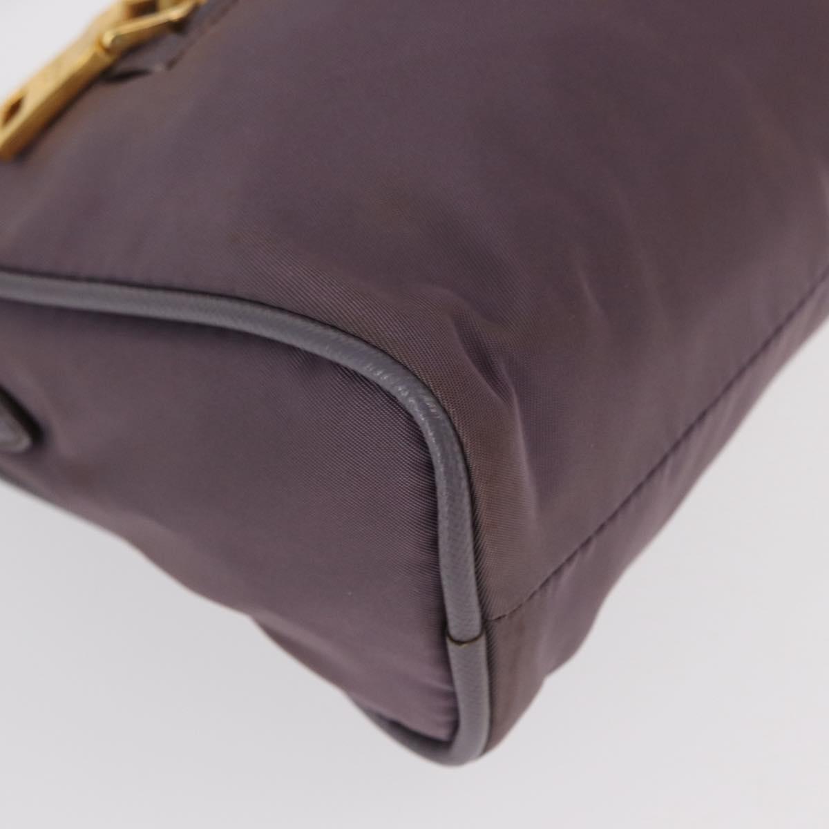 PRADA Shoulder Bag Nylon Gold Purple Auth 156015