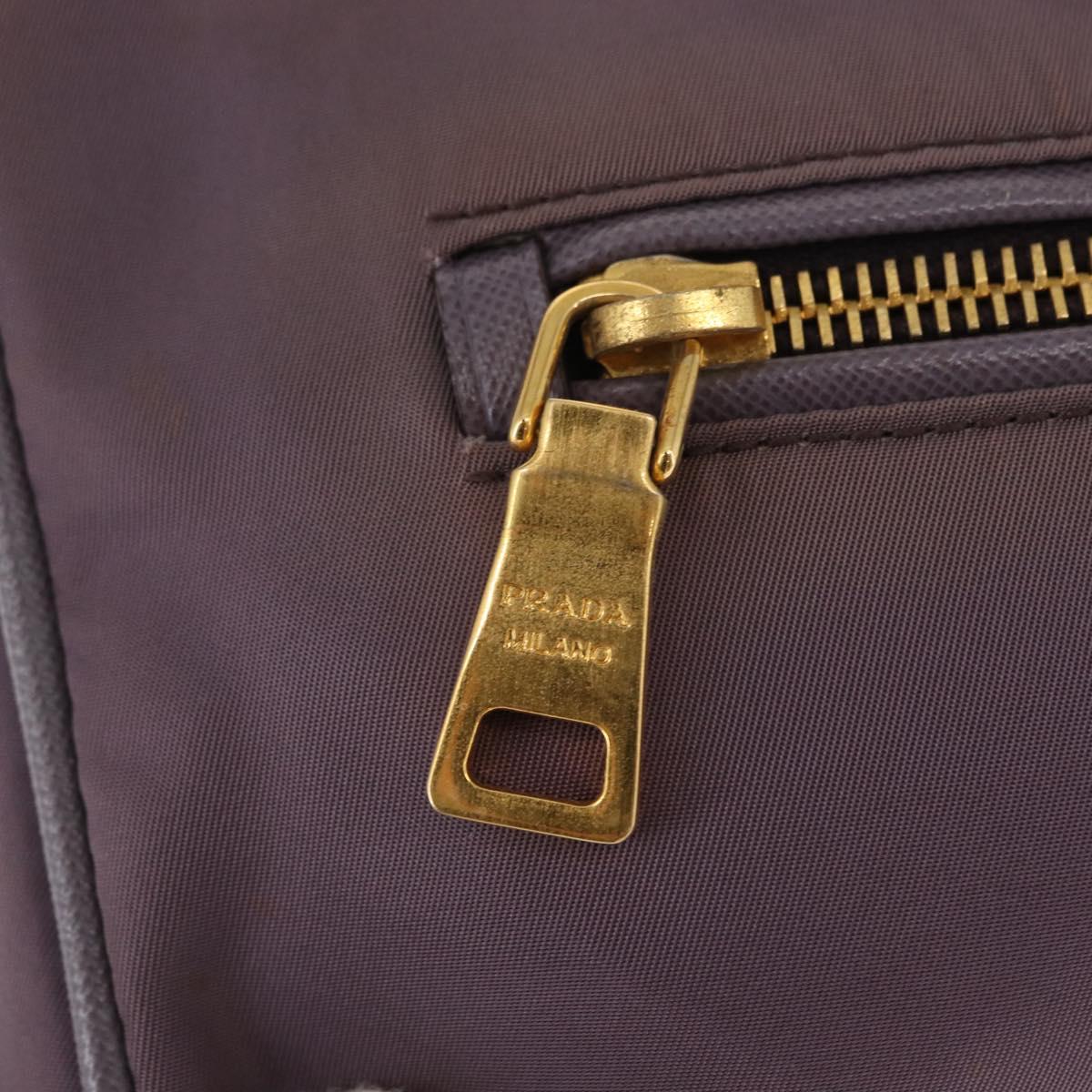 PRADA Shoulder Bag Nylon Gold Purple Auth 156015