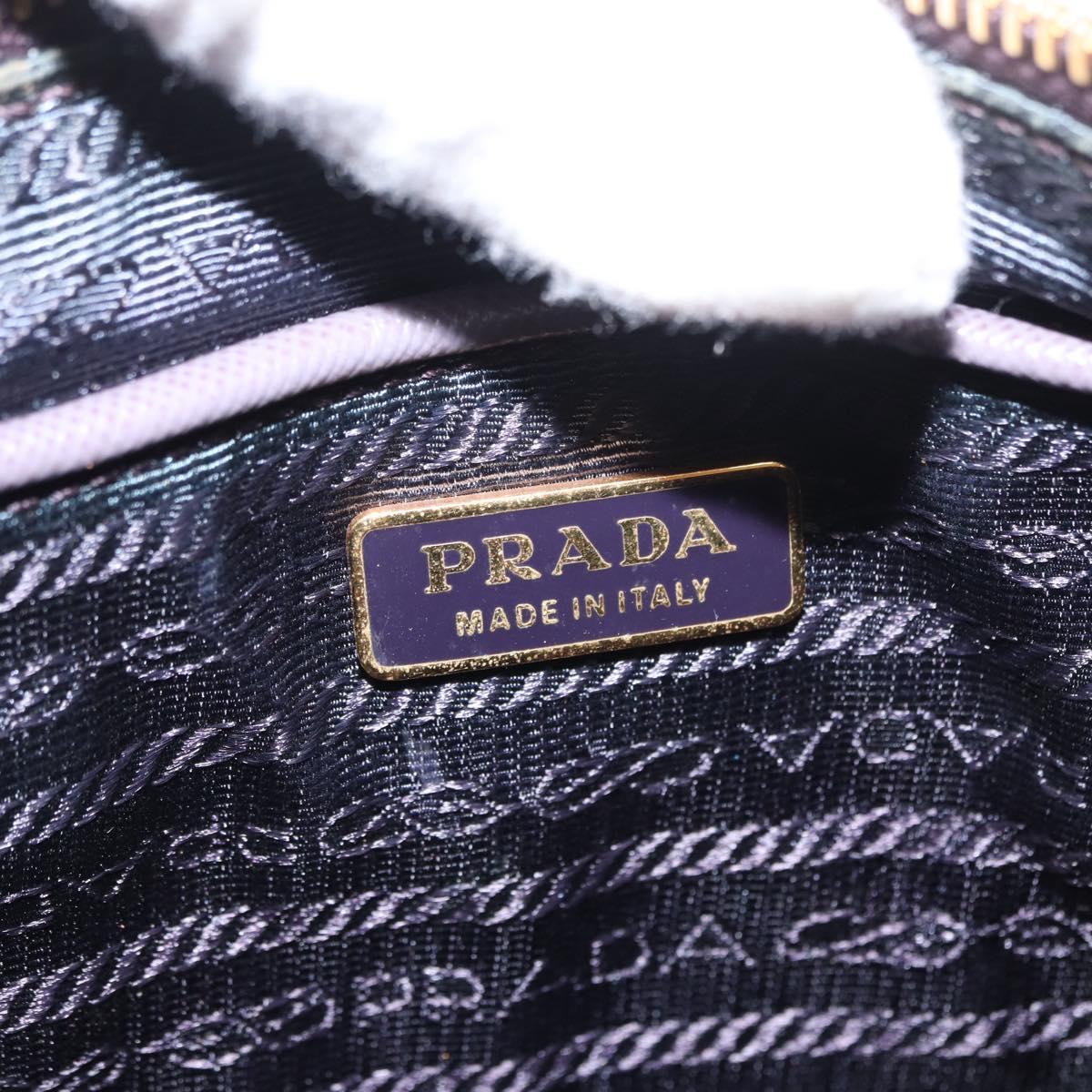 PRADA Shoulder Bag Nylon Gold Purple Auth 156015