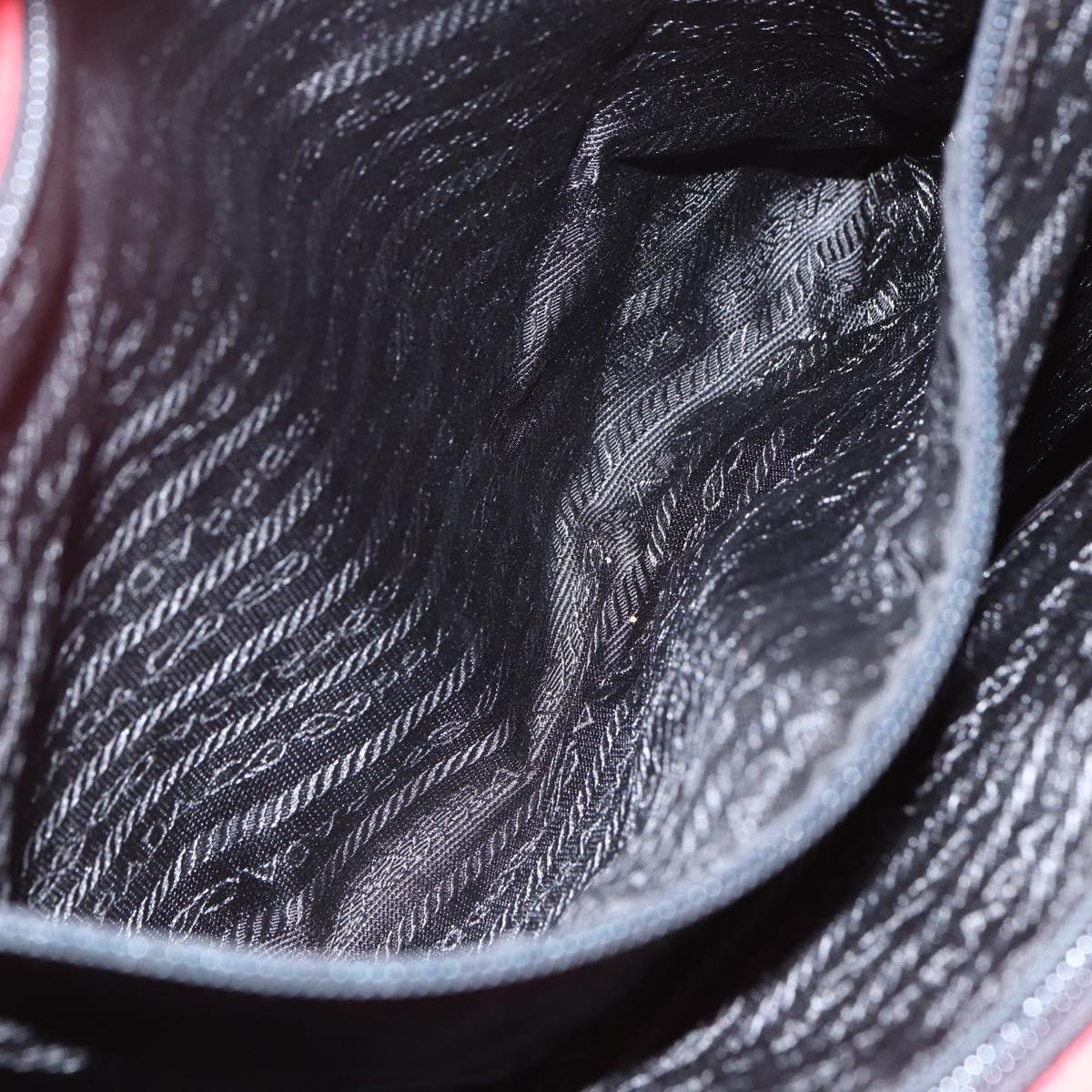 PRADA Tote Bag Nylon Red Silver Auth 156017