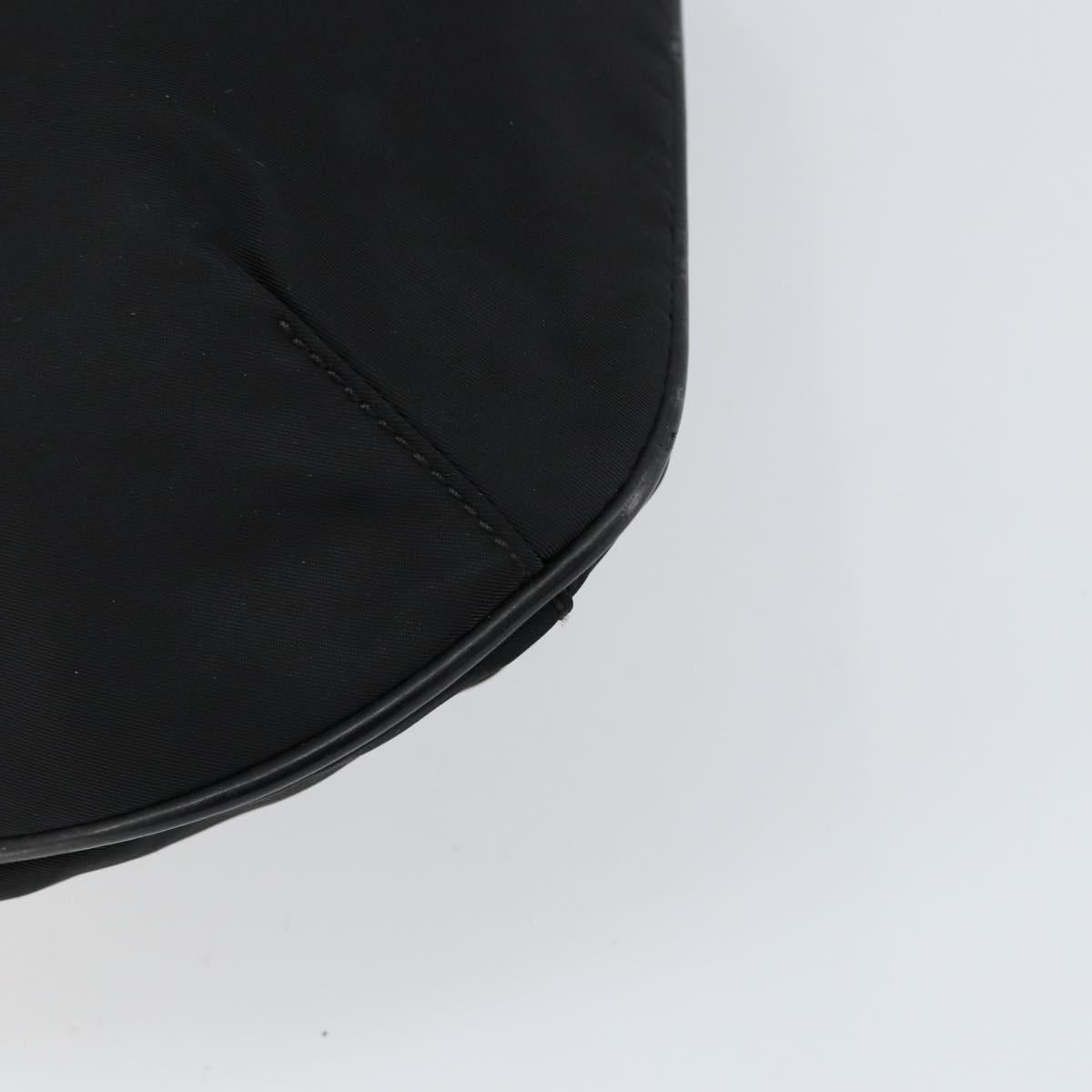 PRADA Shoulder Bag Nylon Black Silver Auth 156018