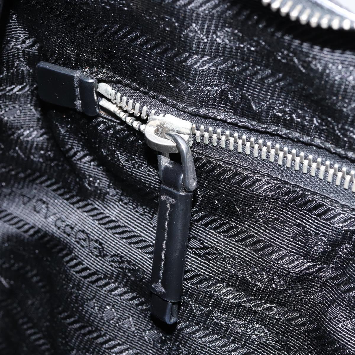 PRADA Shoulder Bag Nylon Black Silver Auth 156018