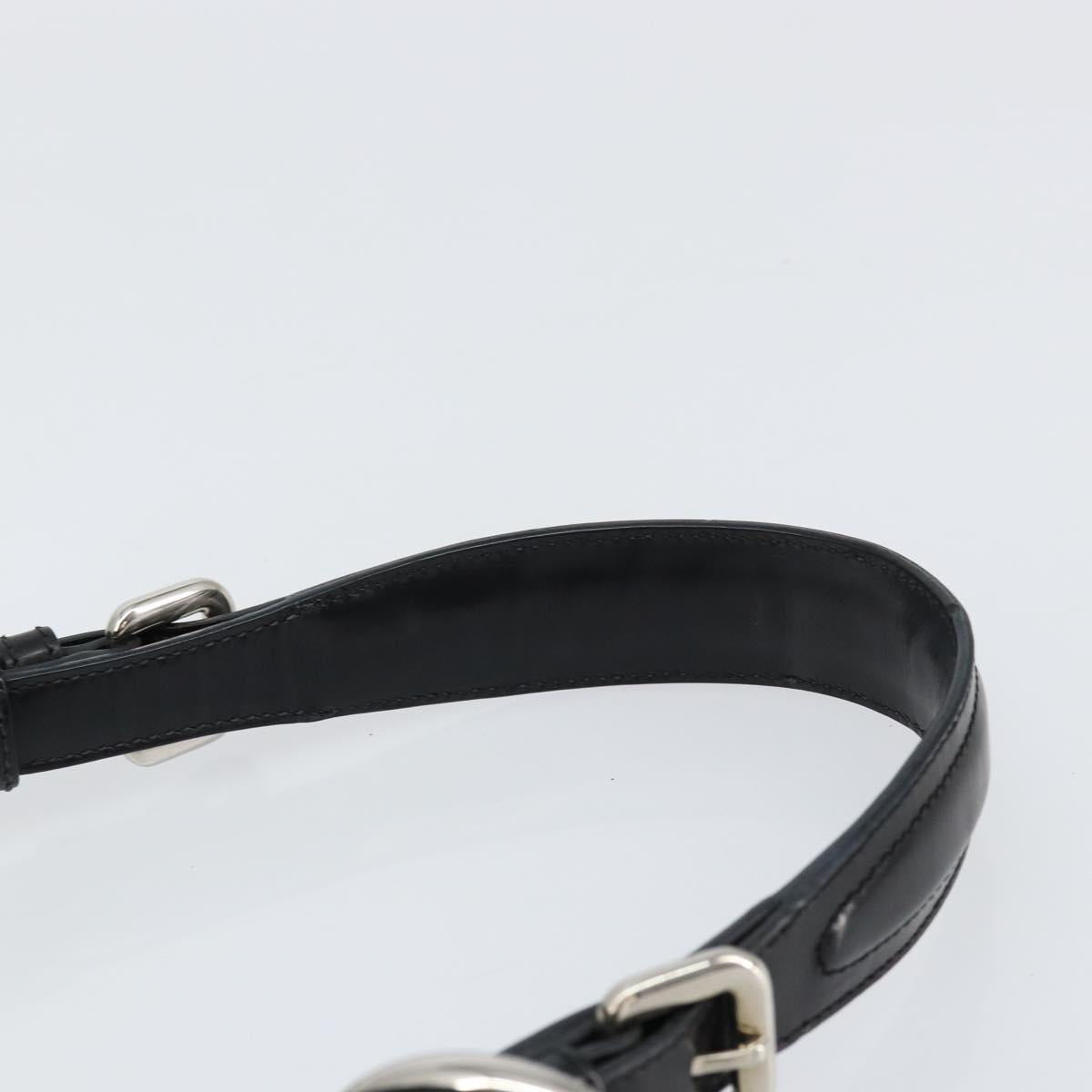 PRADA Shoulder Bag Nylon Black Silver Auth 156018