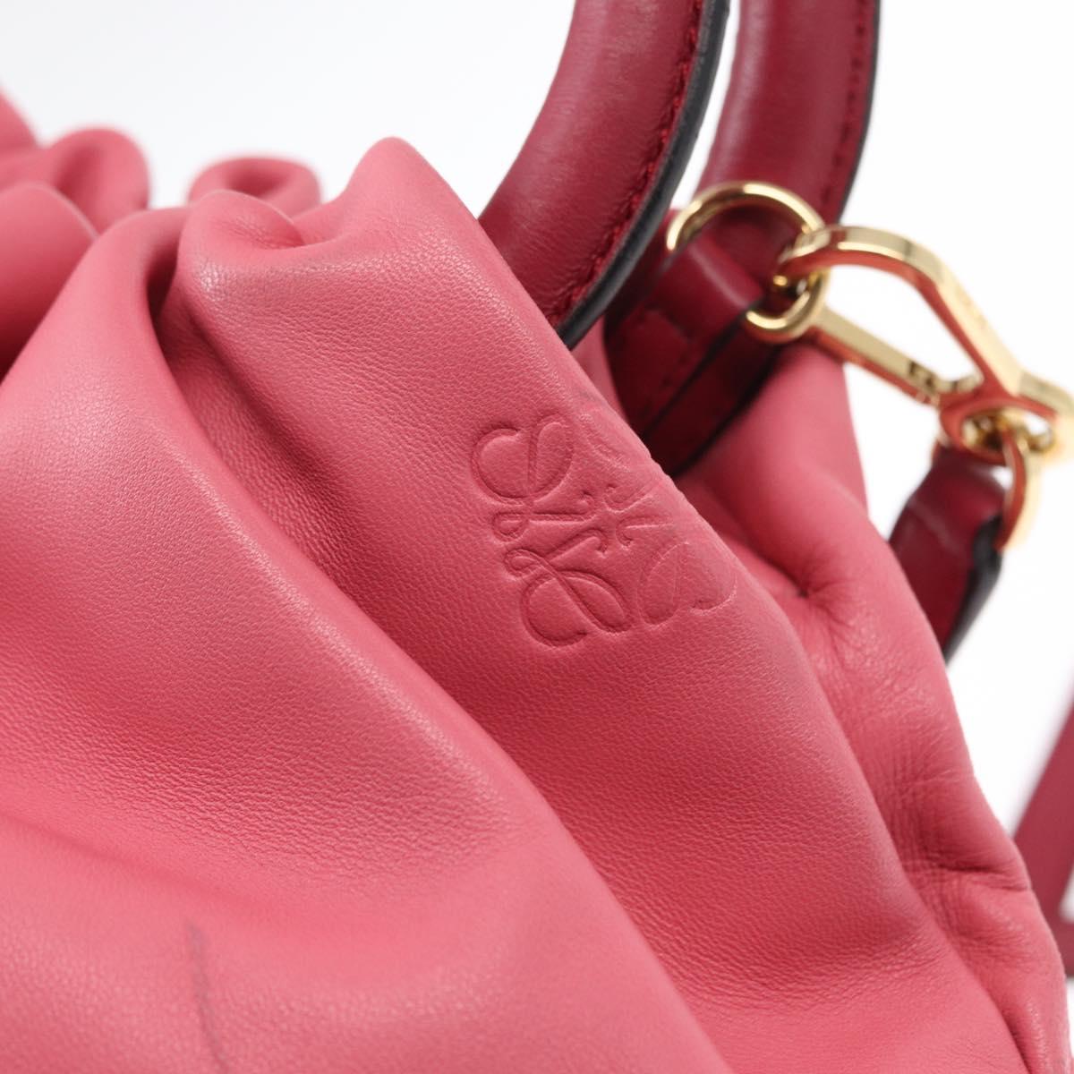 LOEWE Bounce bag Hand Bag Leather 2way Pink Gold Auth 156019