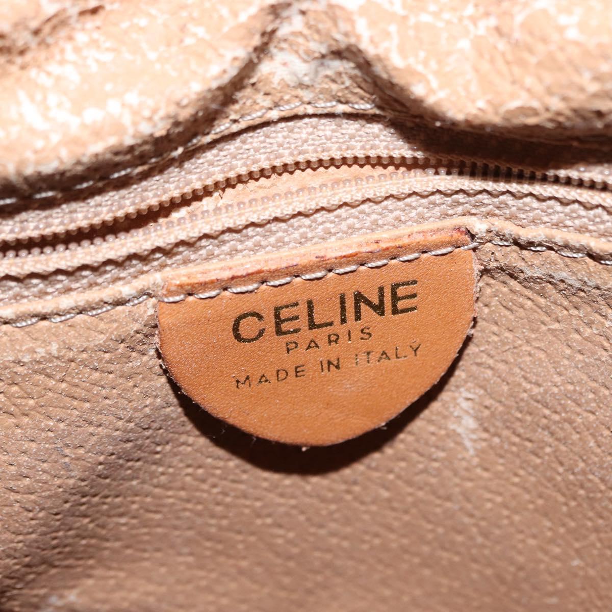 CELINE Macadam Canvas Shoulder Bag PVC Leather Brown Gold Auth 156021