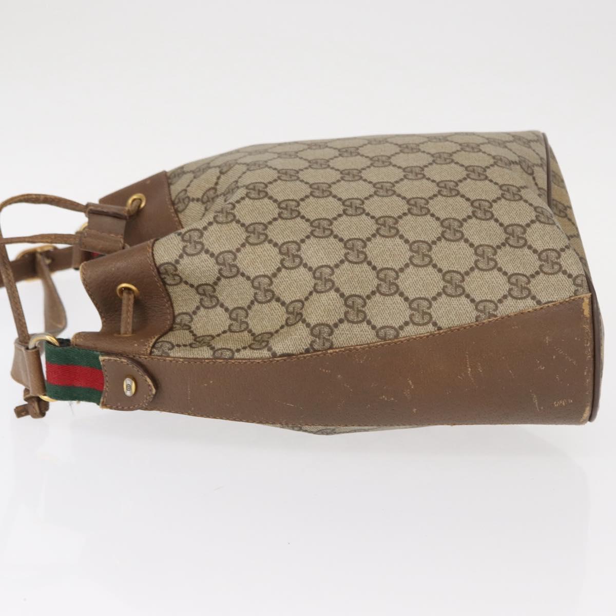 GUCCI GG Supreme Web Sherry Line Bag PVC Red Beige 41 02 034 Auth 156025